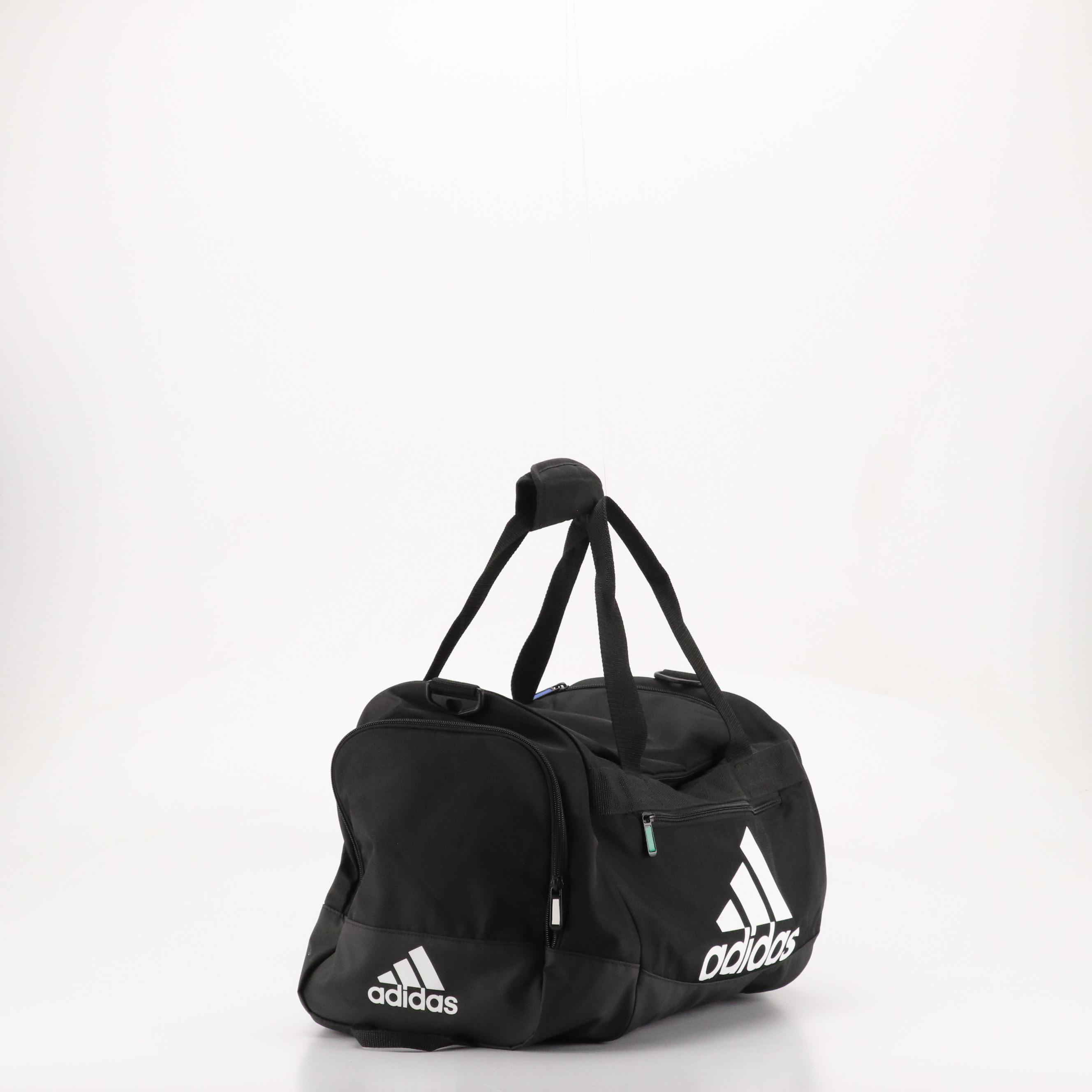 Adidas Small Gym Bag and Travel Duffel Bag in Black Nylon