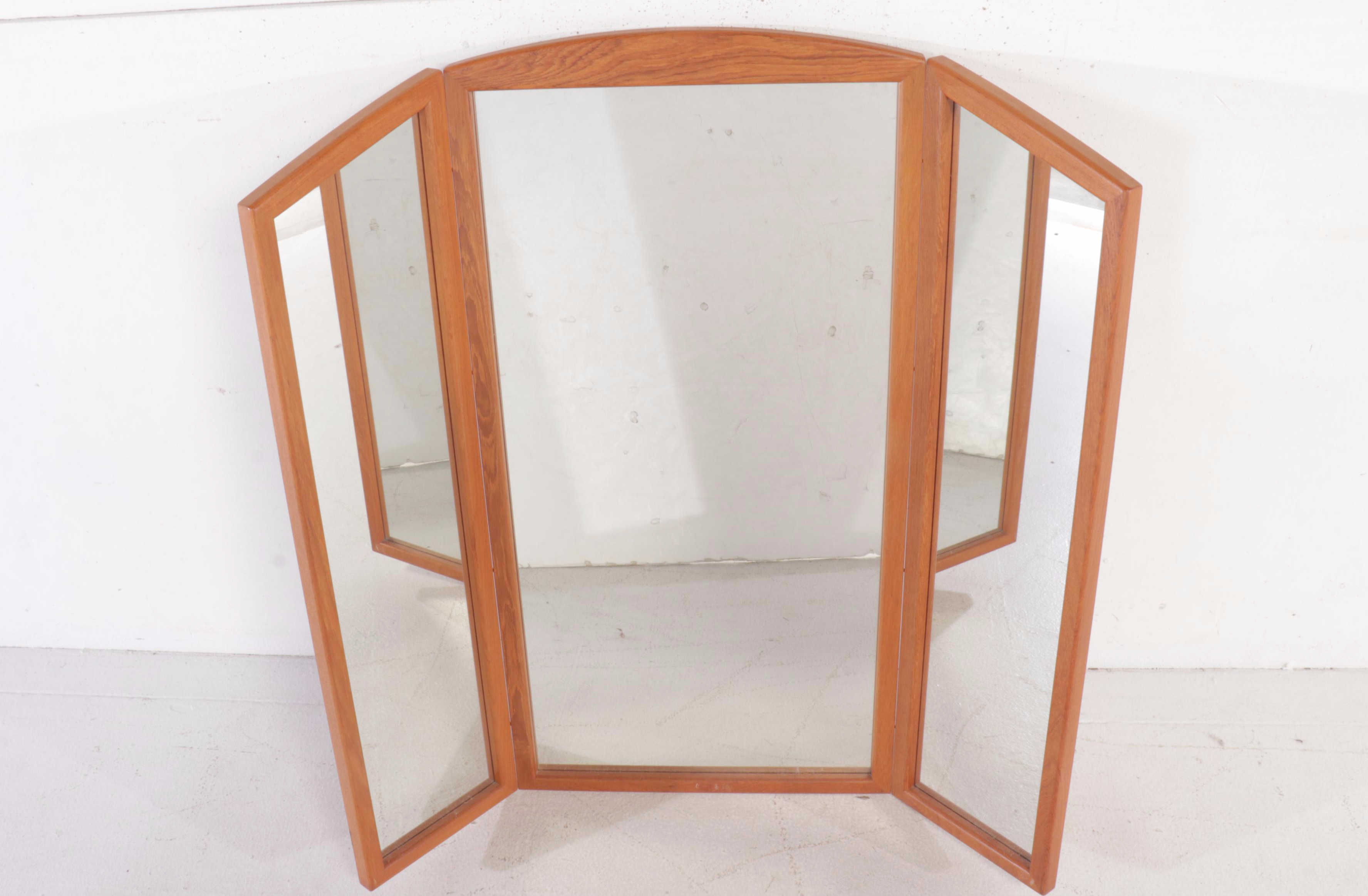 Oak Framed Triptych Mirror