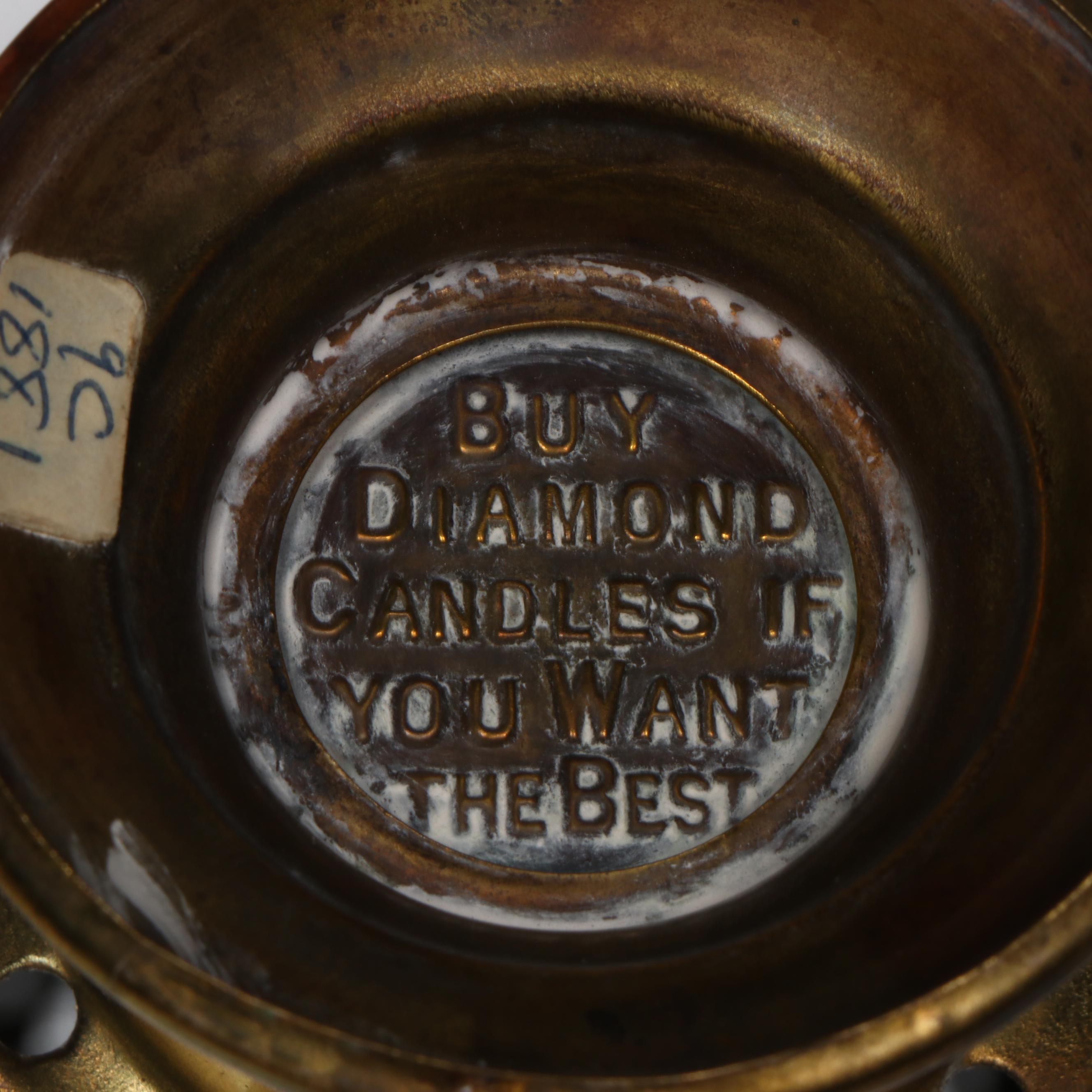 Diamond Candle Co., Cranberry Pedestal & More Glass Fairy Lamps, Antique