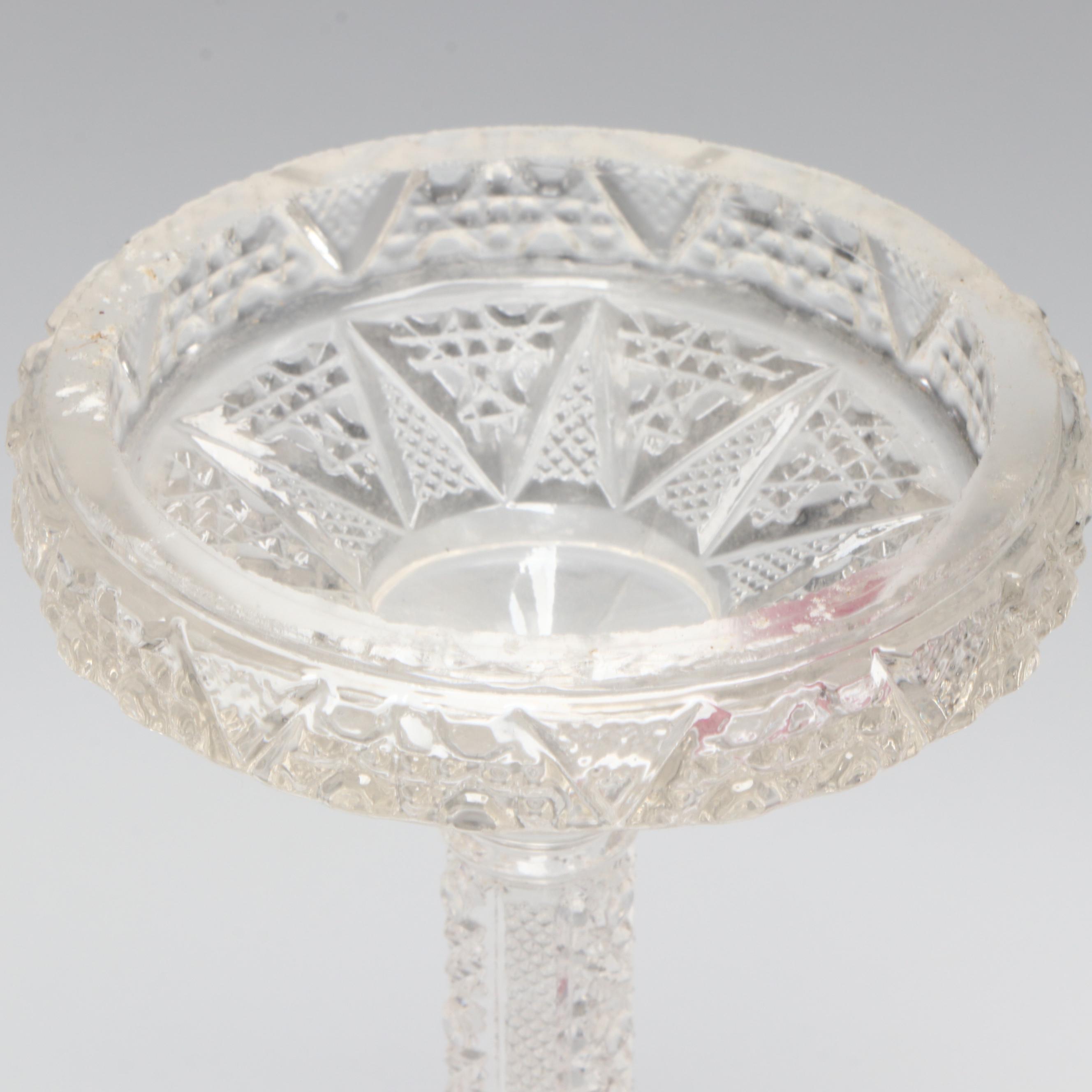 Diamond Candle Co., Cranberry Pedestal & More Glass Fairy Lamps, Antique