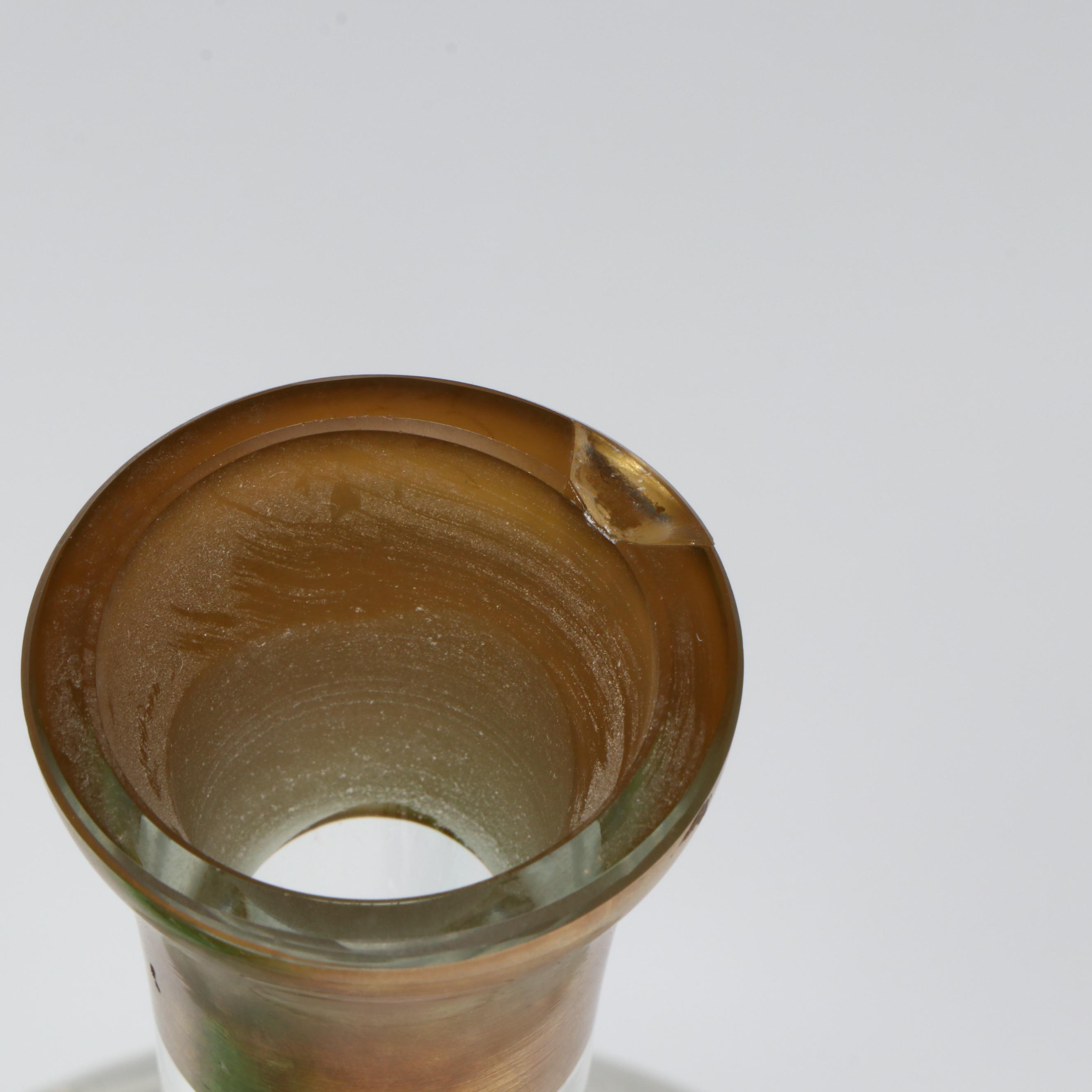 Fenton Art Glass Hand-Painted Fairy Light with Glass Decanter