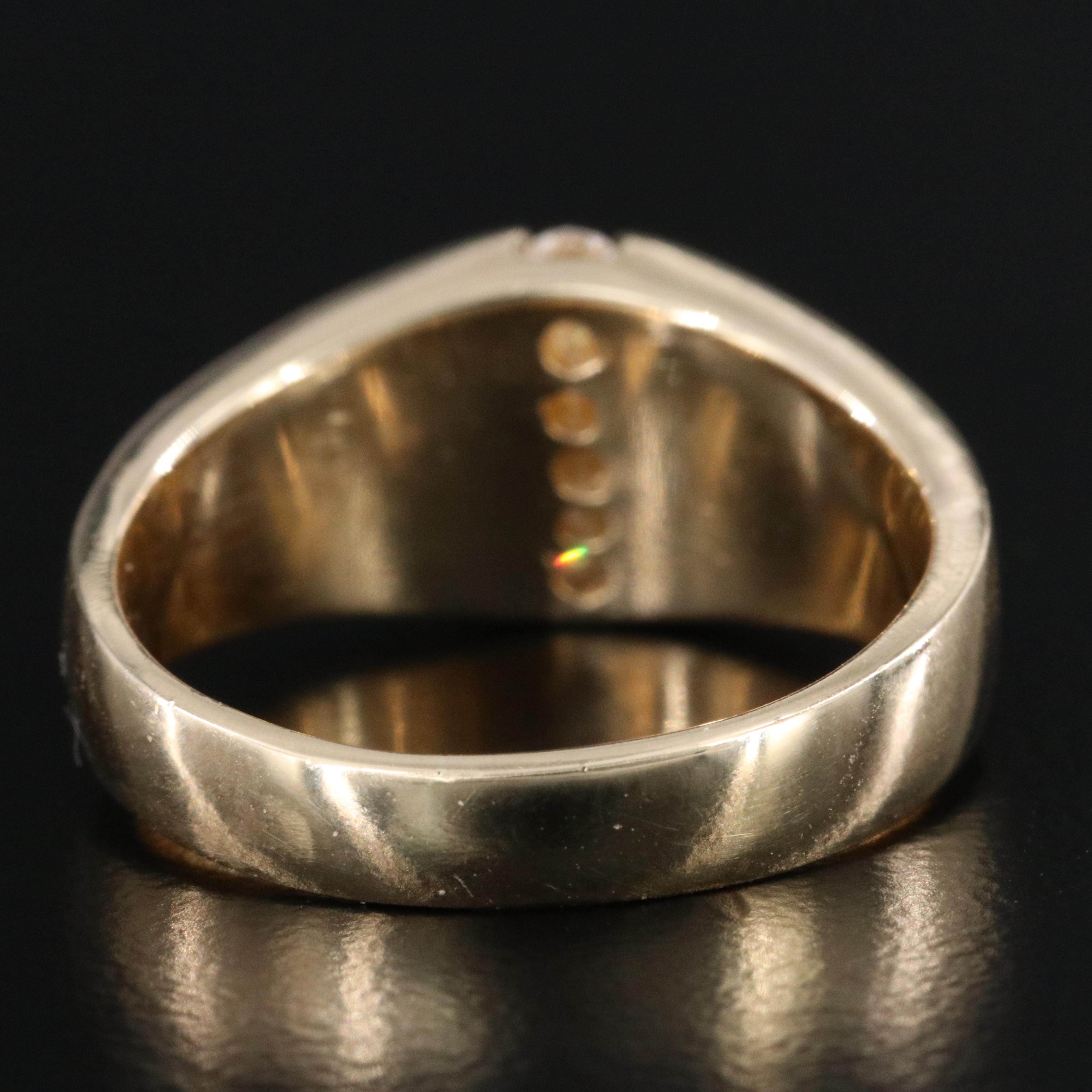 14K Diamond and Opal Inlay Ring