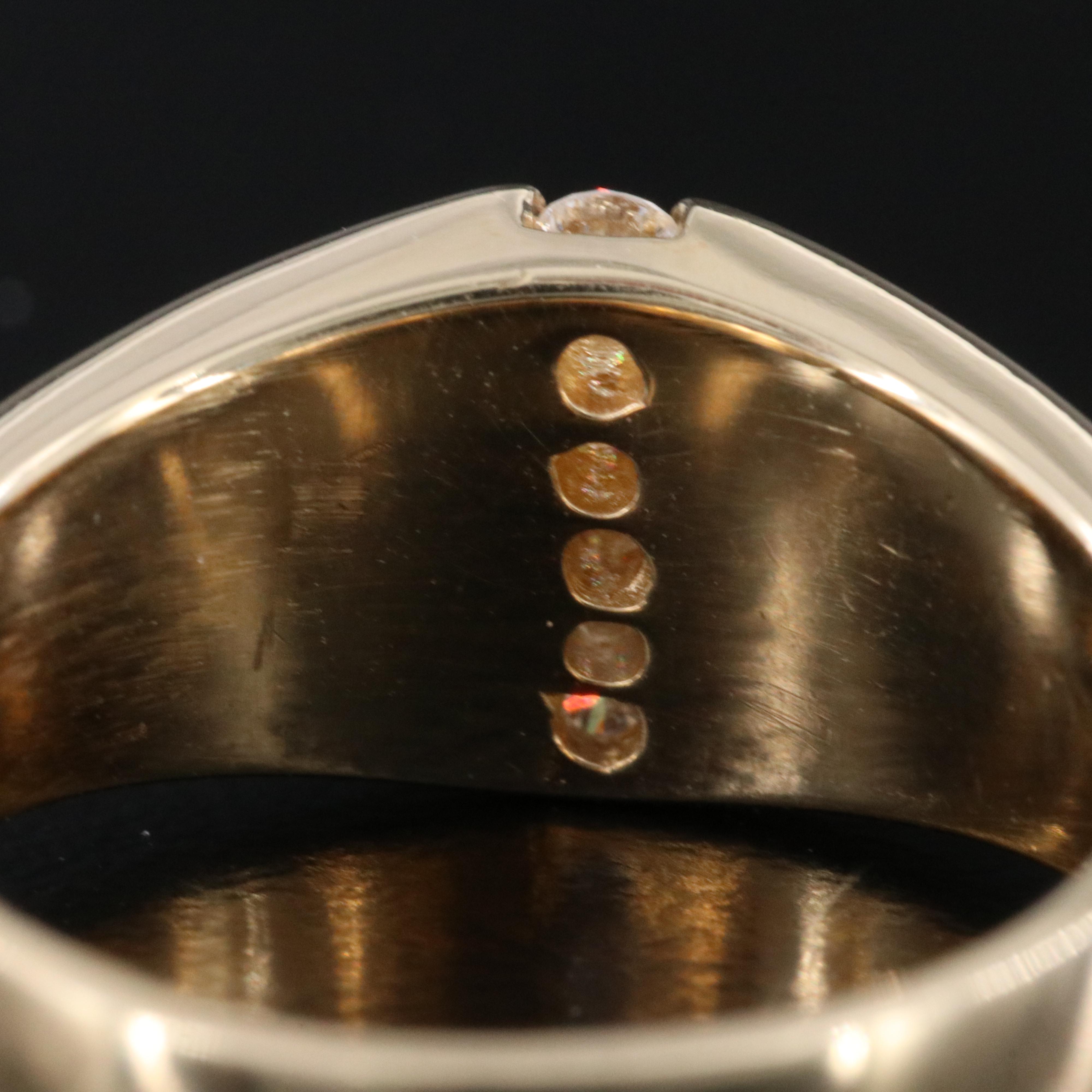 14K Diamond and Opal Inlay Ring