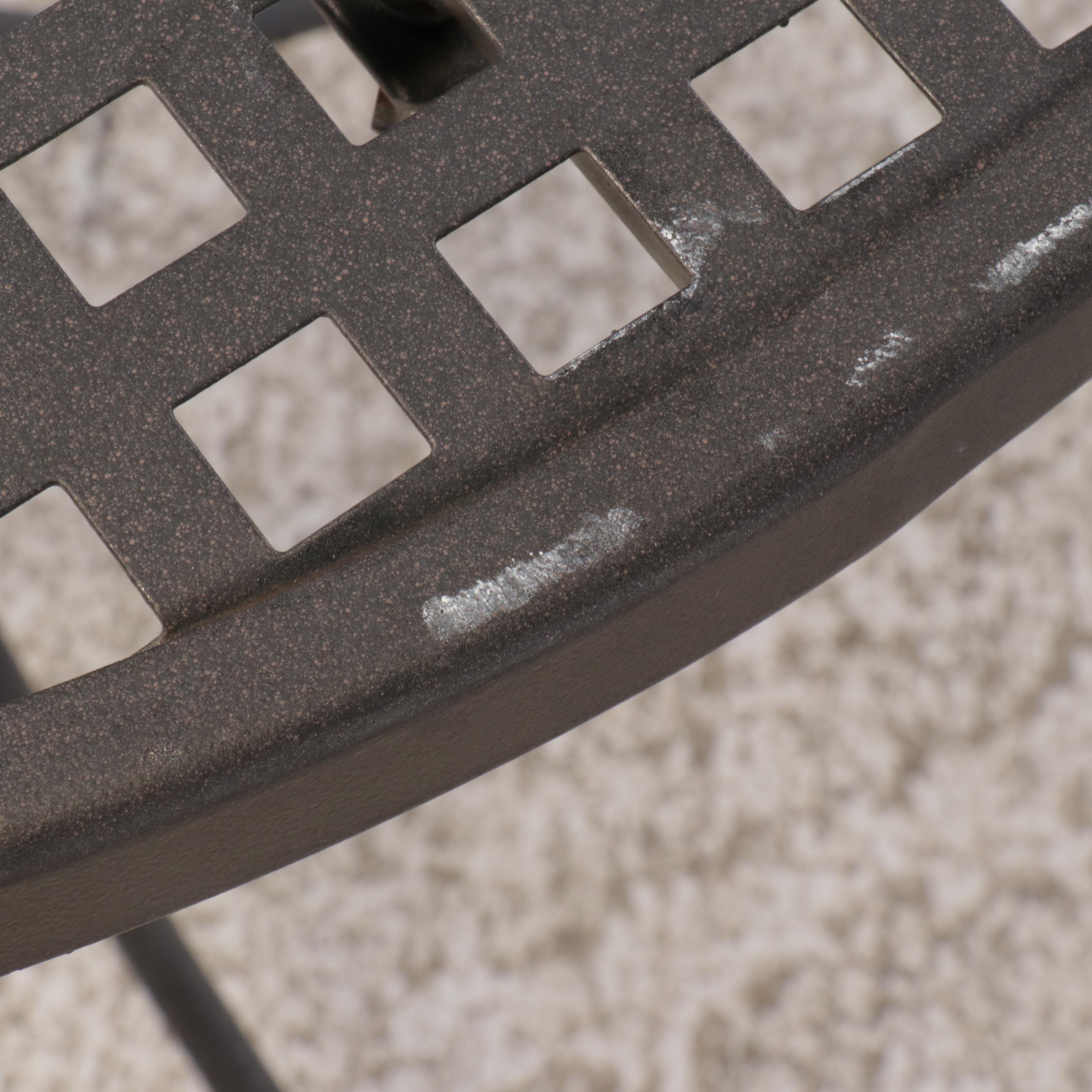 Wrought Iron Metal Mesh Five-Piece Patio Bistro Dining Set