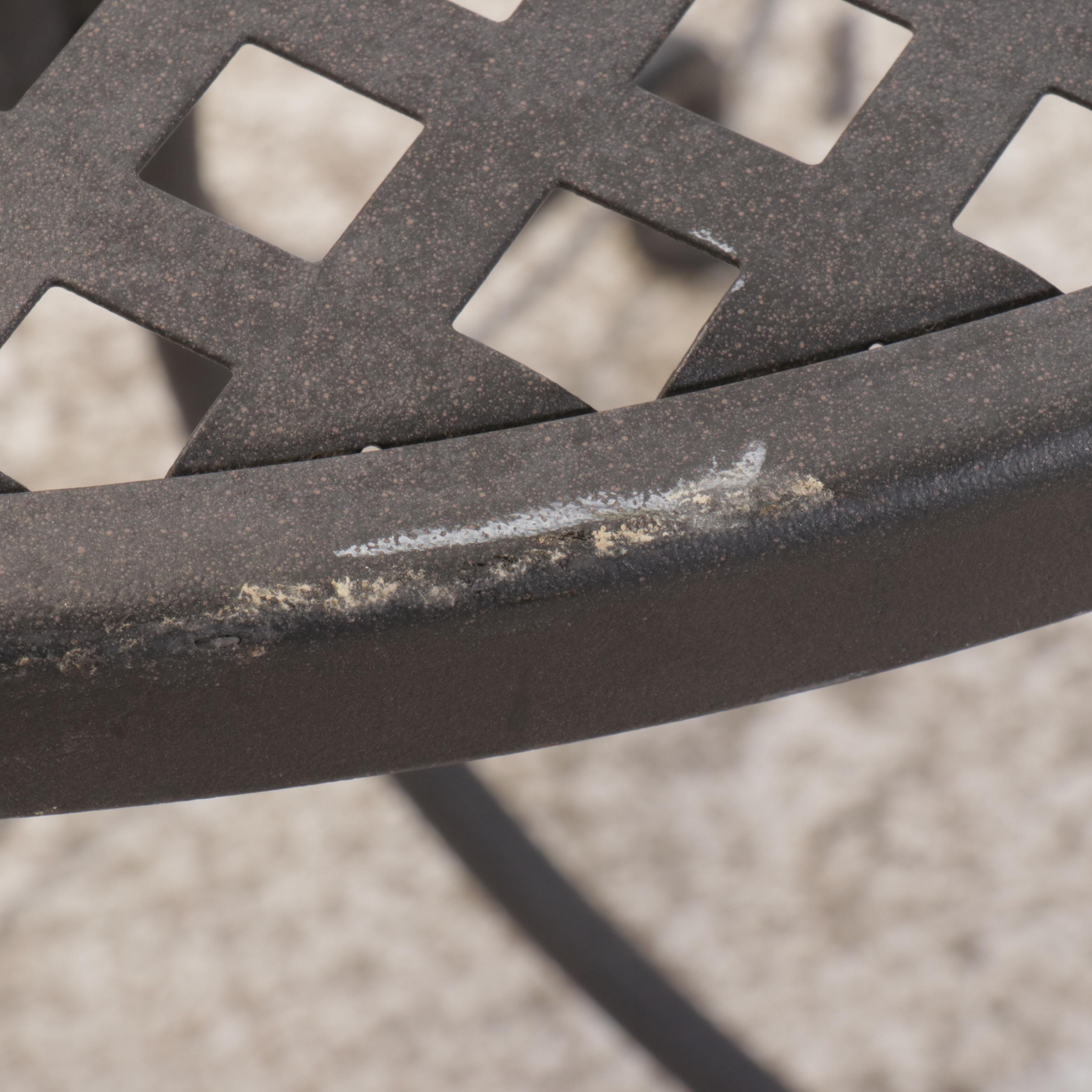 Wrought Iron Metal Mesh Five-Piece Patio Bistro Dining Set