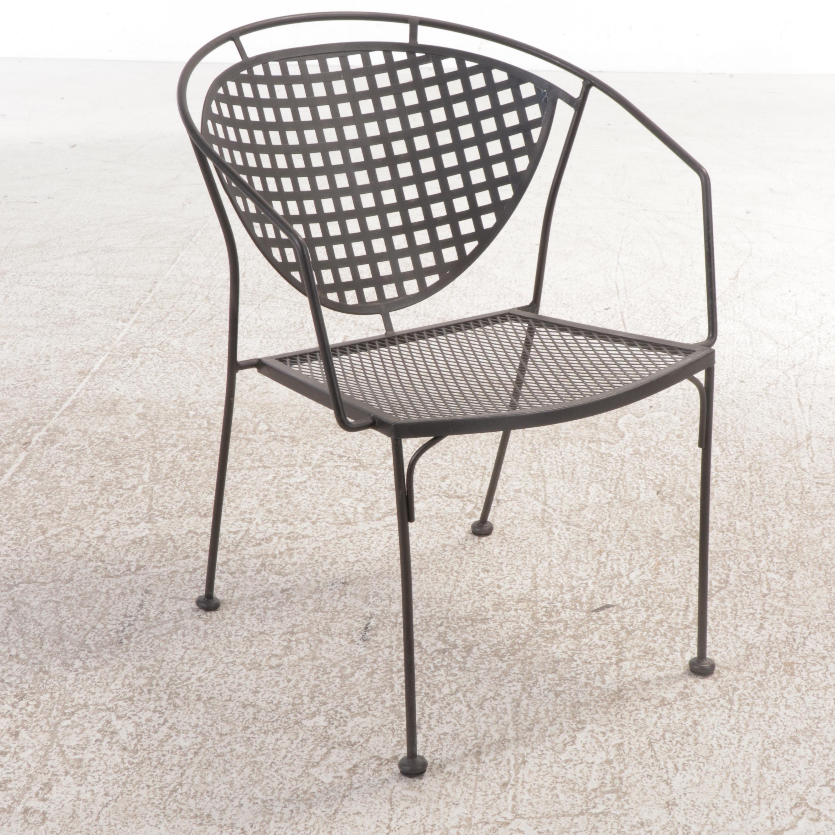 Wrought Iron Metal Mesh Five-Piece Patio Bistro Dining Set