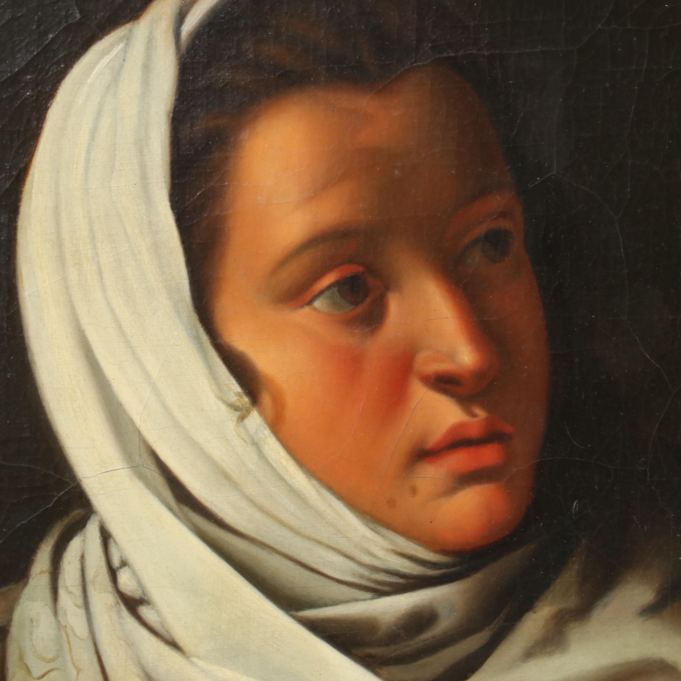 After Simon Vouet "The Fortune Teller" Oil Painting, 18th Century