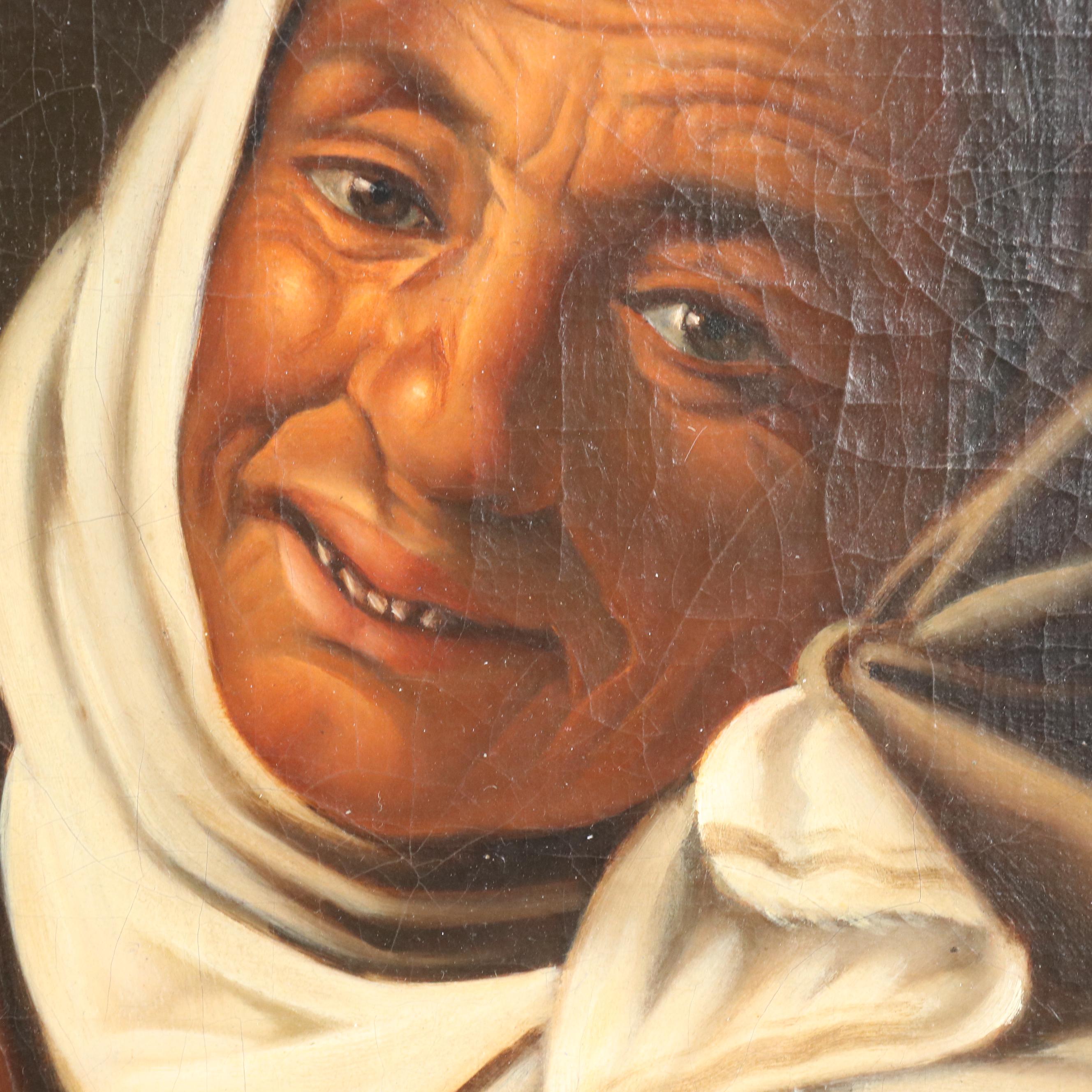 After Simon Vouet "The Fortune Teller" Oil Painting, 18th Century