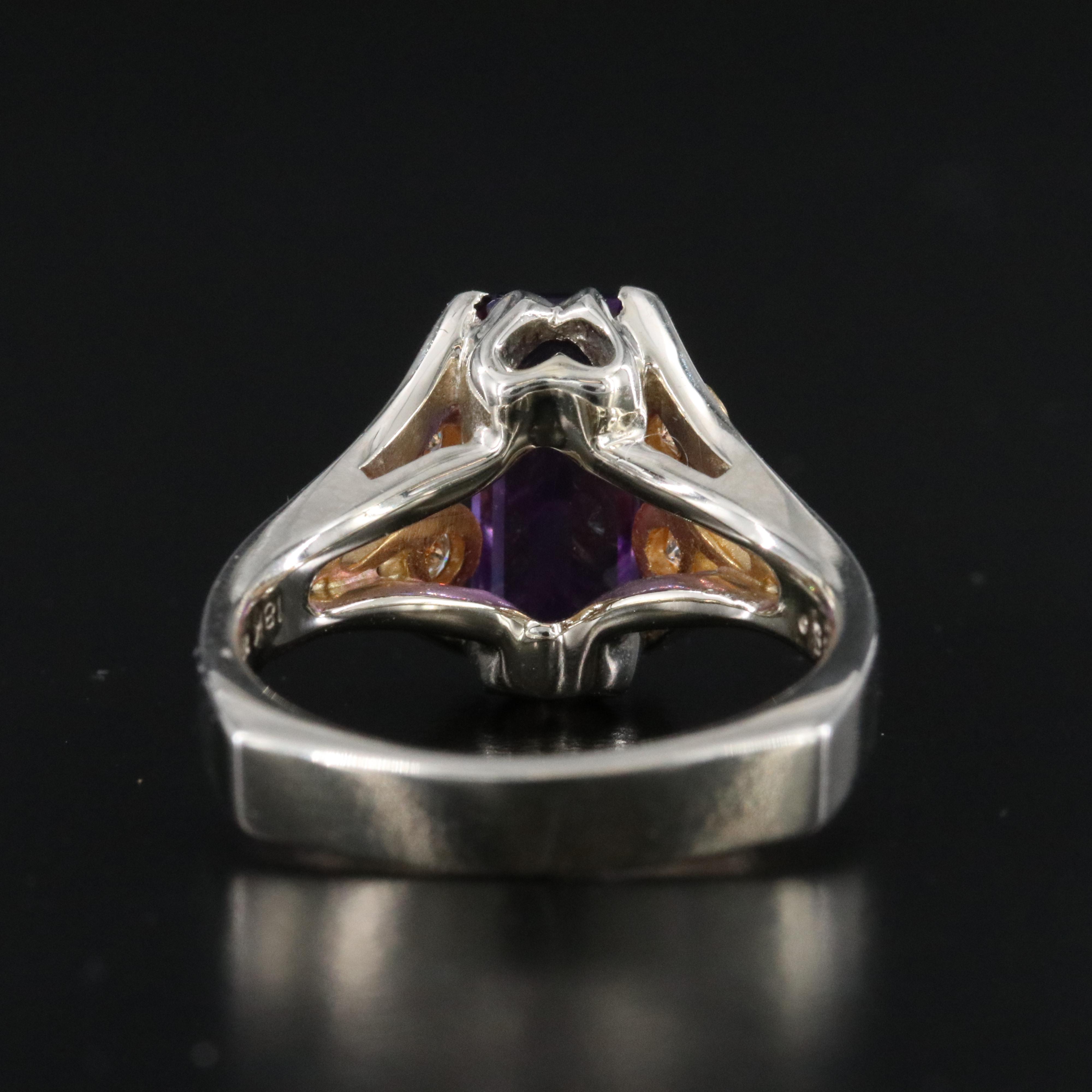 18K Amethyst and Diamond Ring with 22K Accents