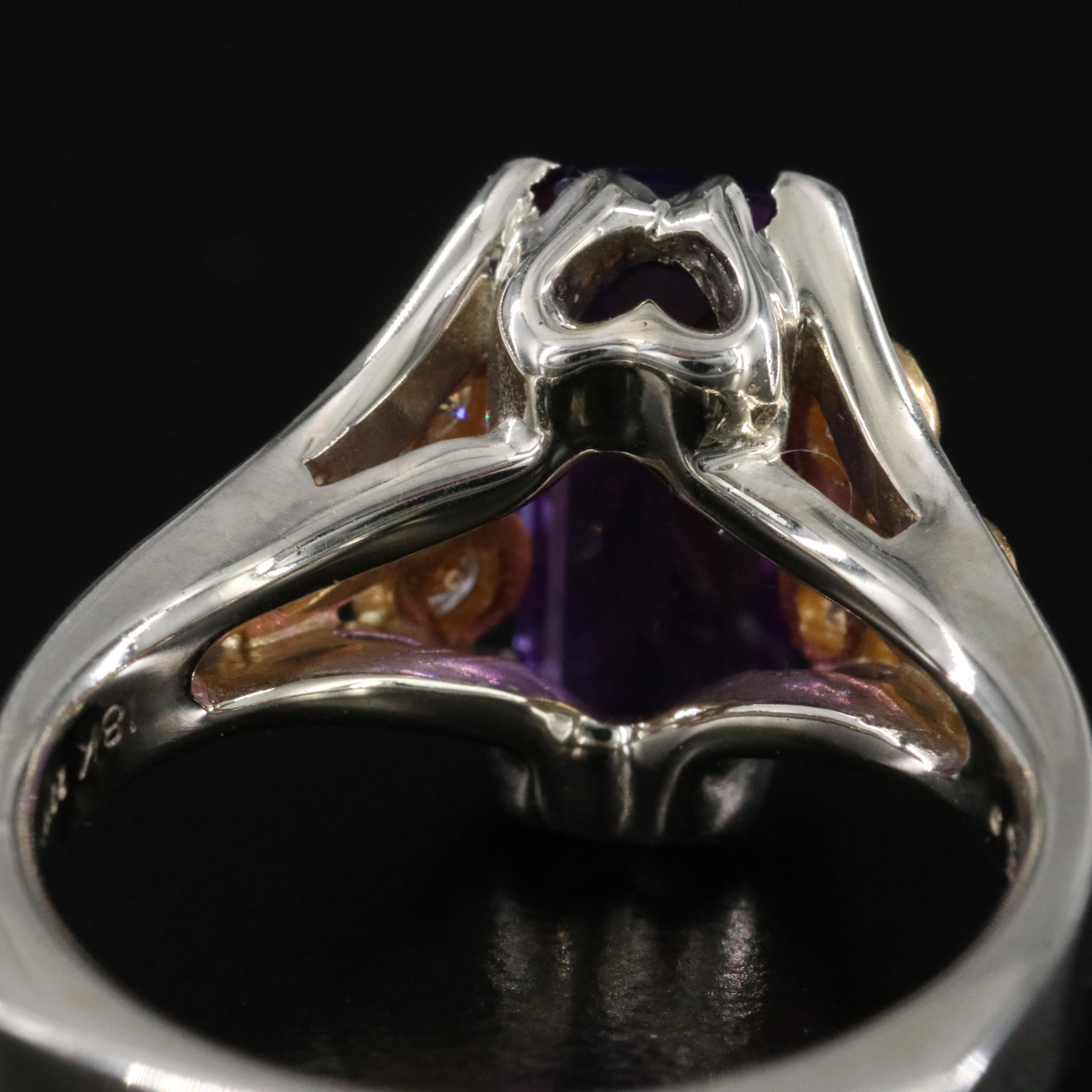 18K Amethyst and Diamond Ring with 22K Accents