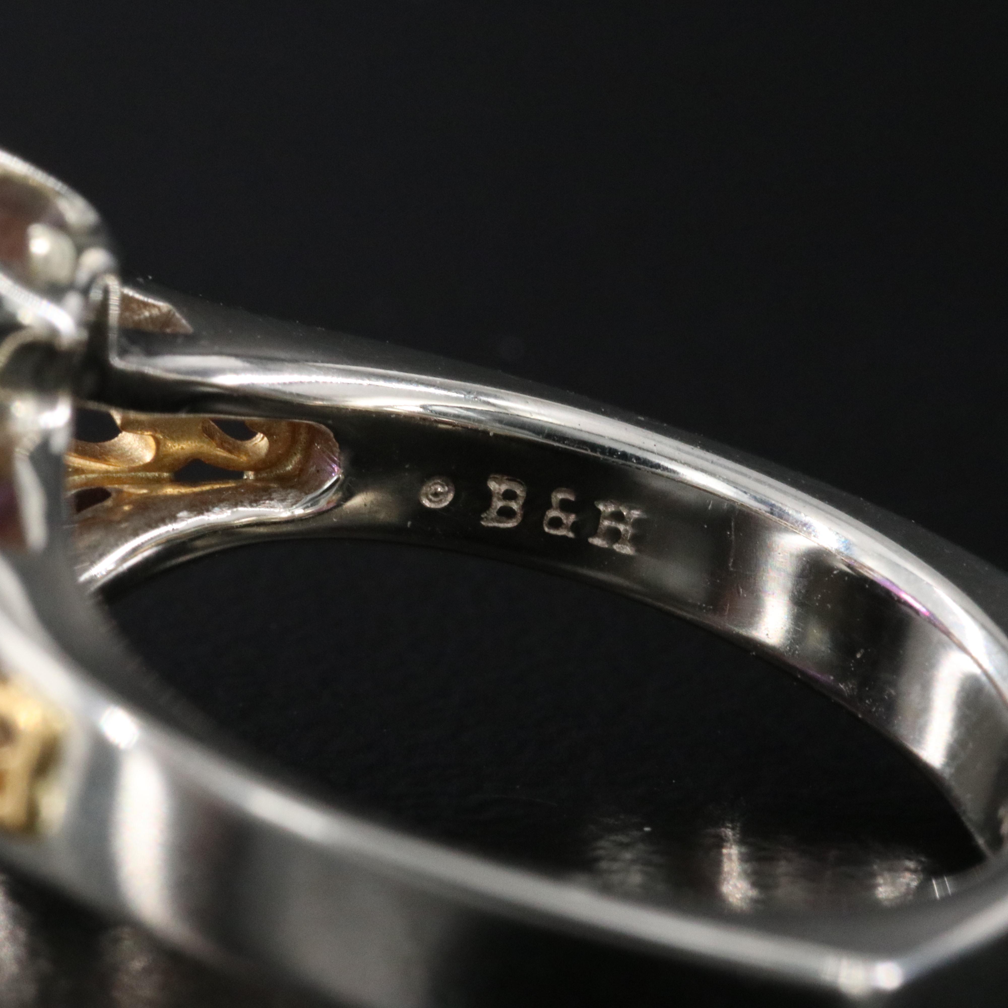 18K Amethyst and Diamond Ring with 22K Accents