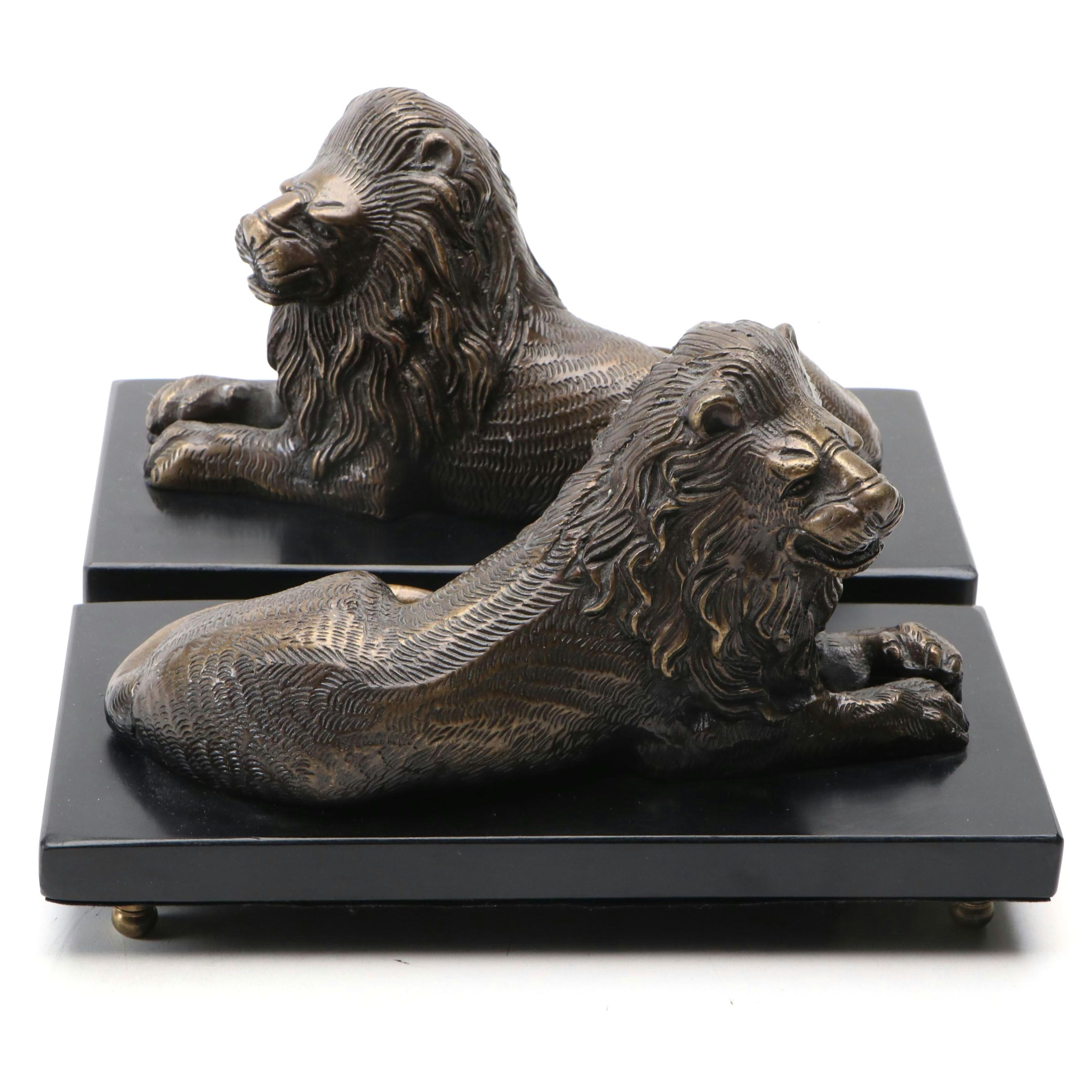 The Bombay Company Brass Recumbent Lion Bookends