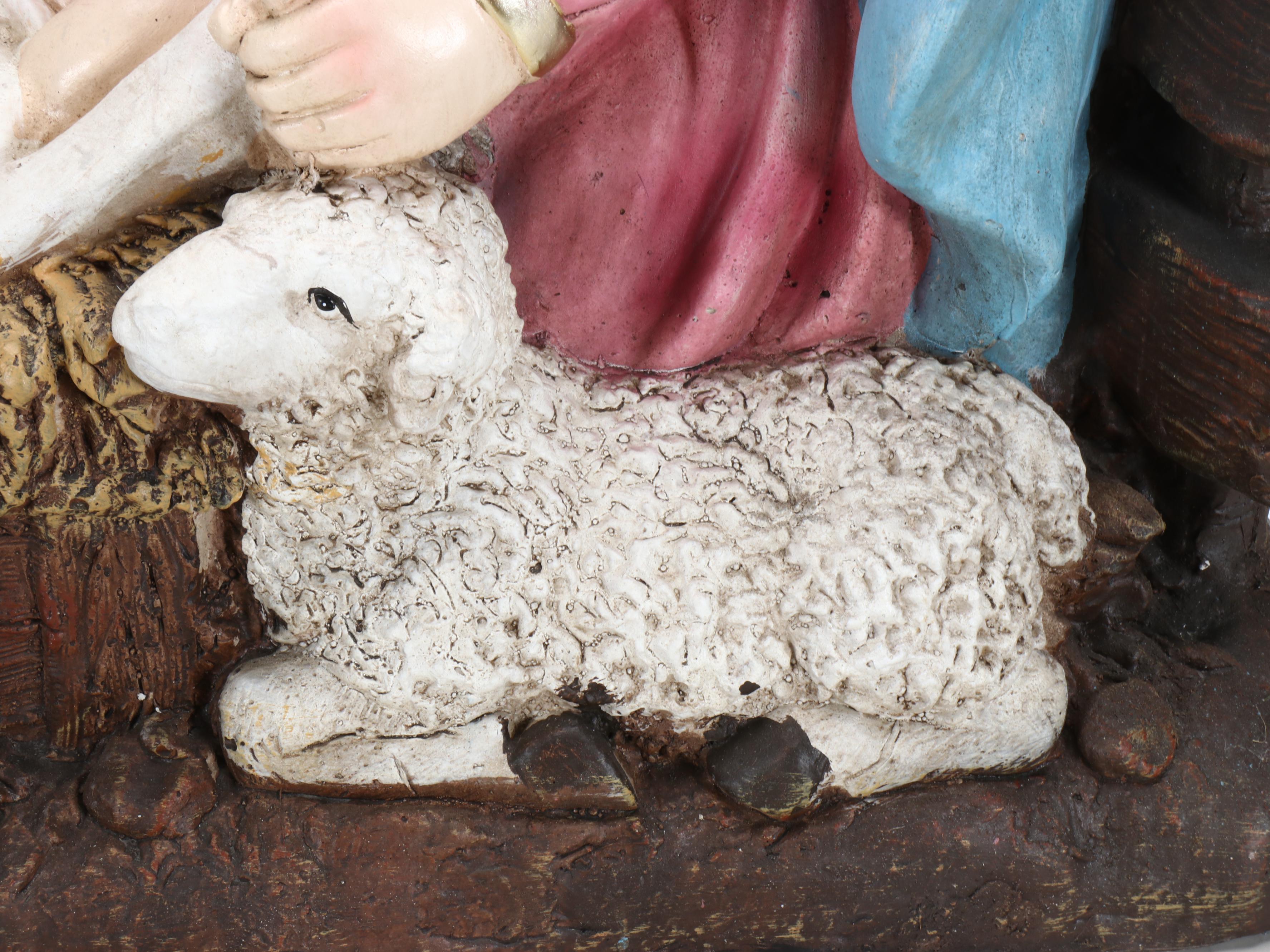 Nativity Scene Plaster St. Mary, Joseph and Infant Jesus