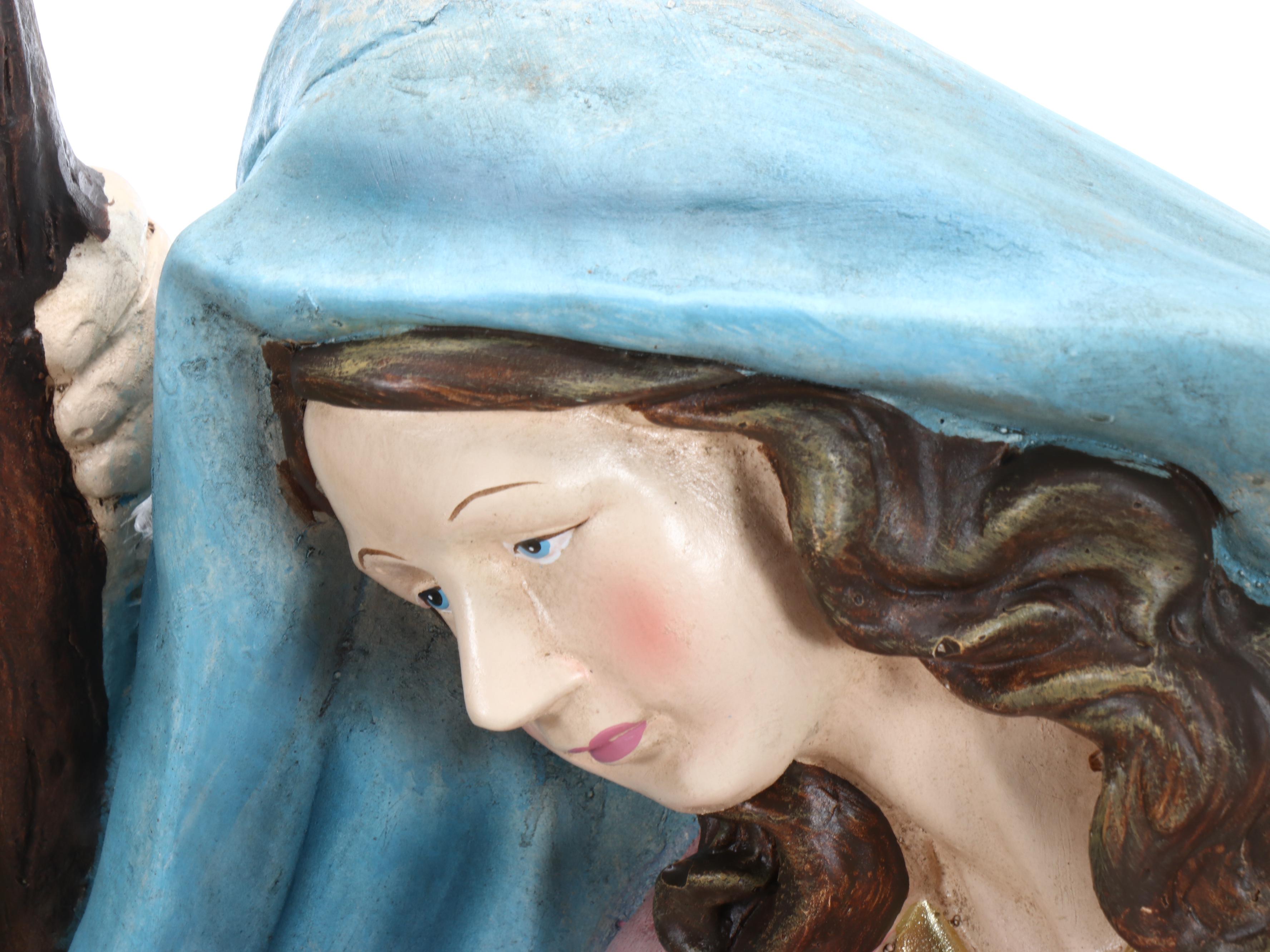 Nativity Scene Plaster St. Mary, Joseph and Infant Jesus