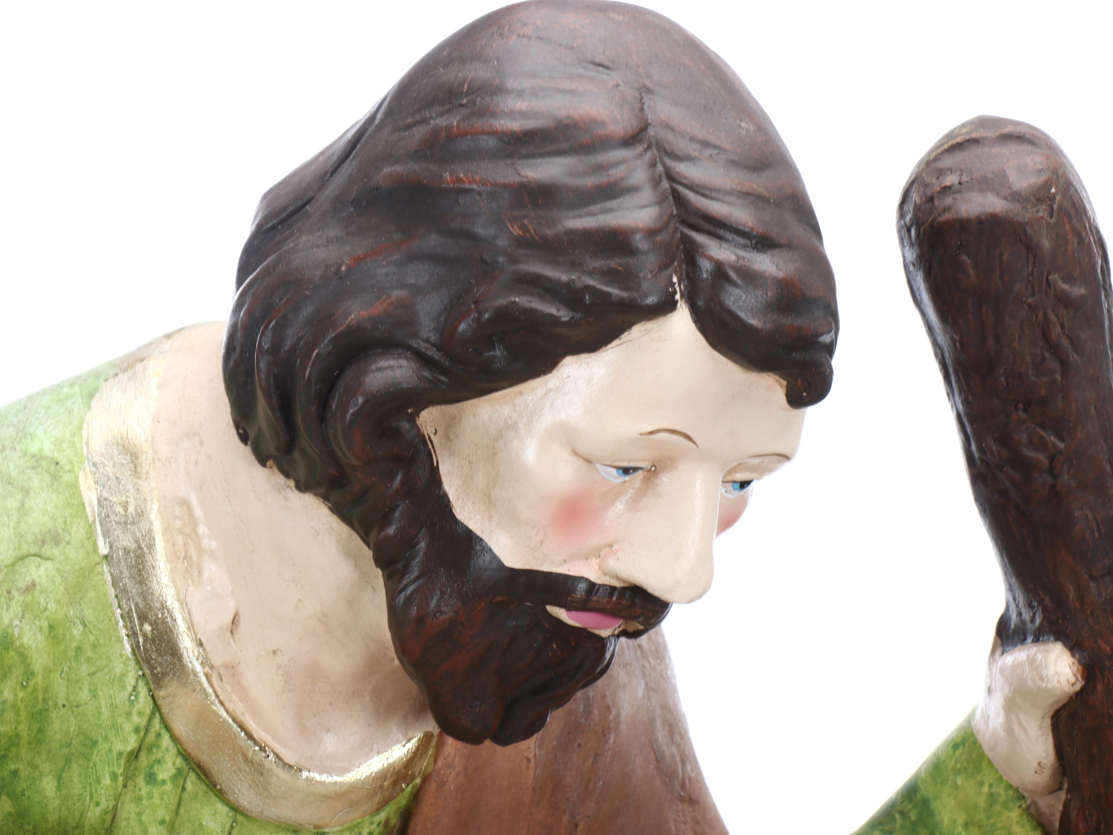 Nativity Scene Plaster St. Mary, Joseph and Infant Jesus