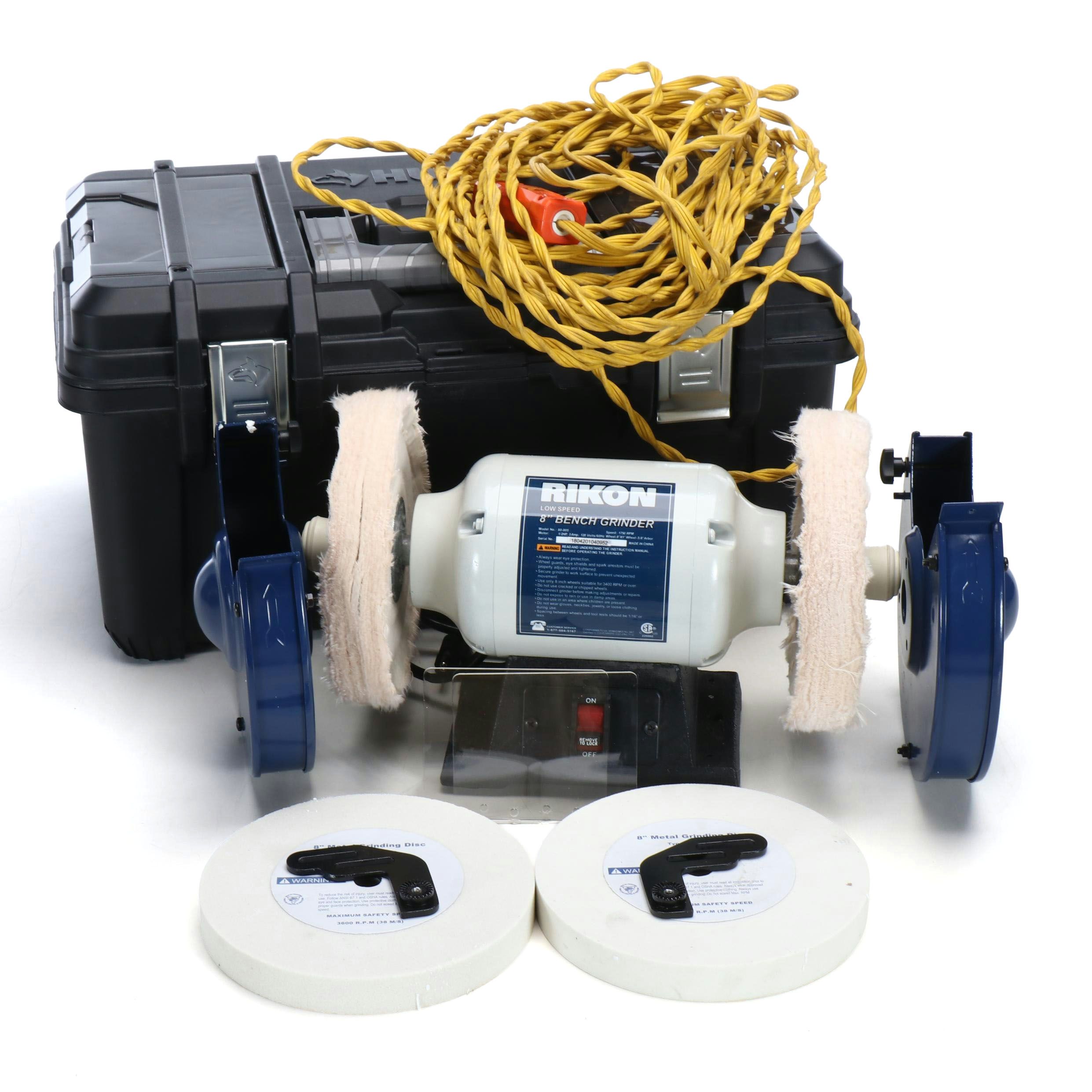 Rikon Low Speed Dual Bench Grinder with Accessories