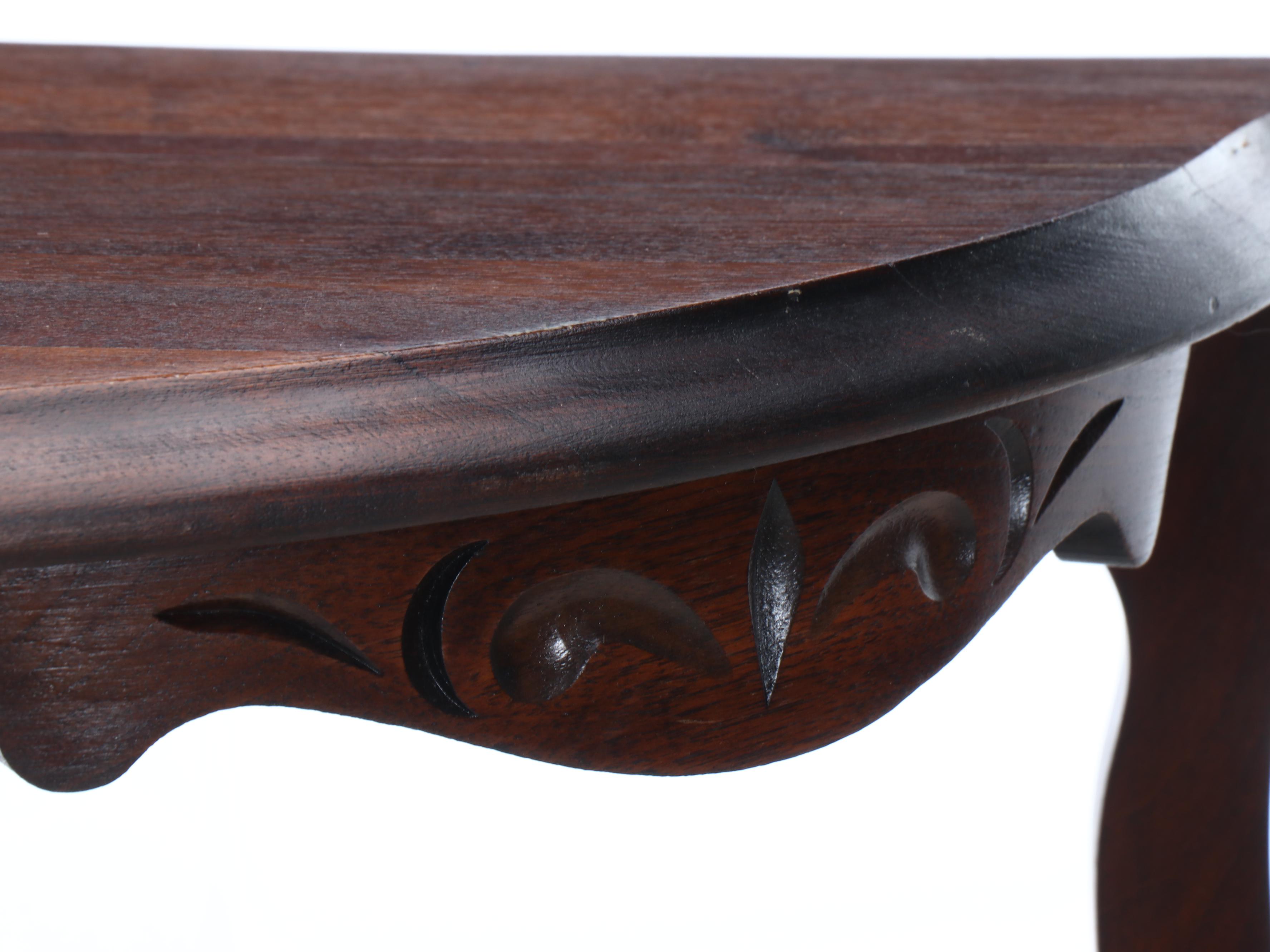 Rococo Style Figural Carved Rosewood Demilune Console Table, 20th Century