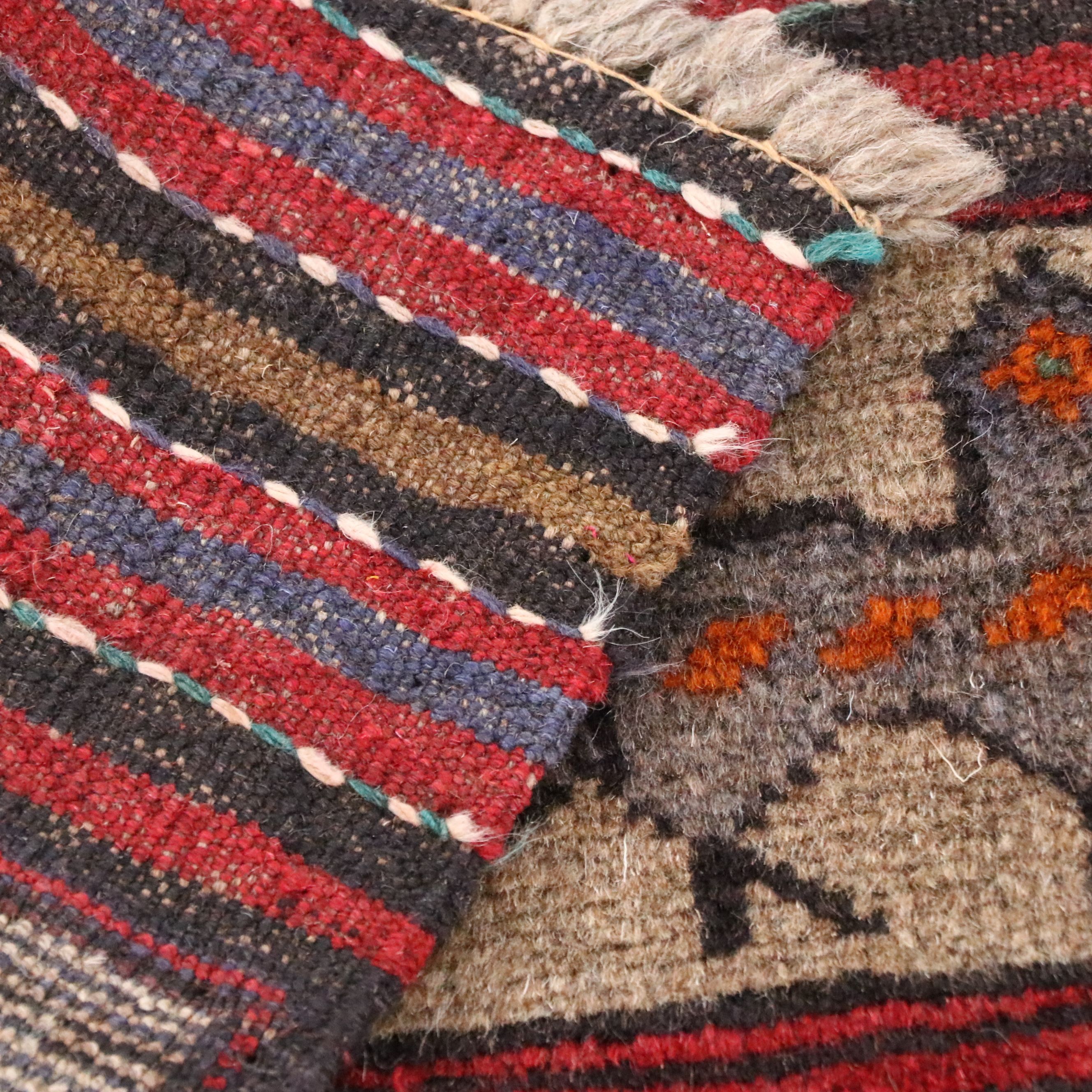 4'1 x 6'3 Hand-Knotted Afghan Pictorial Area Rug