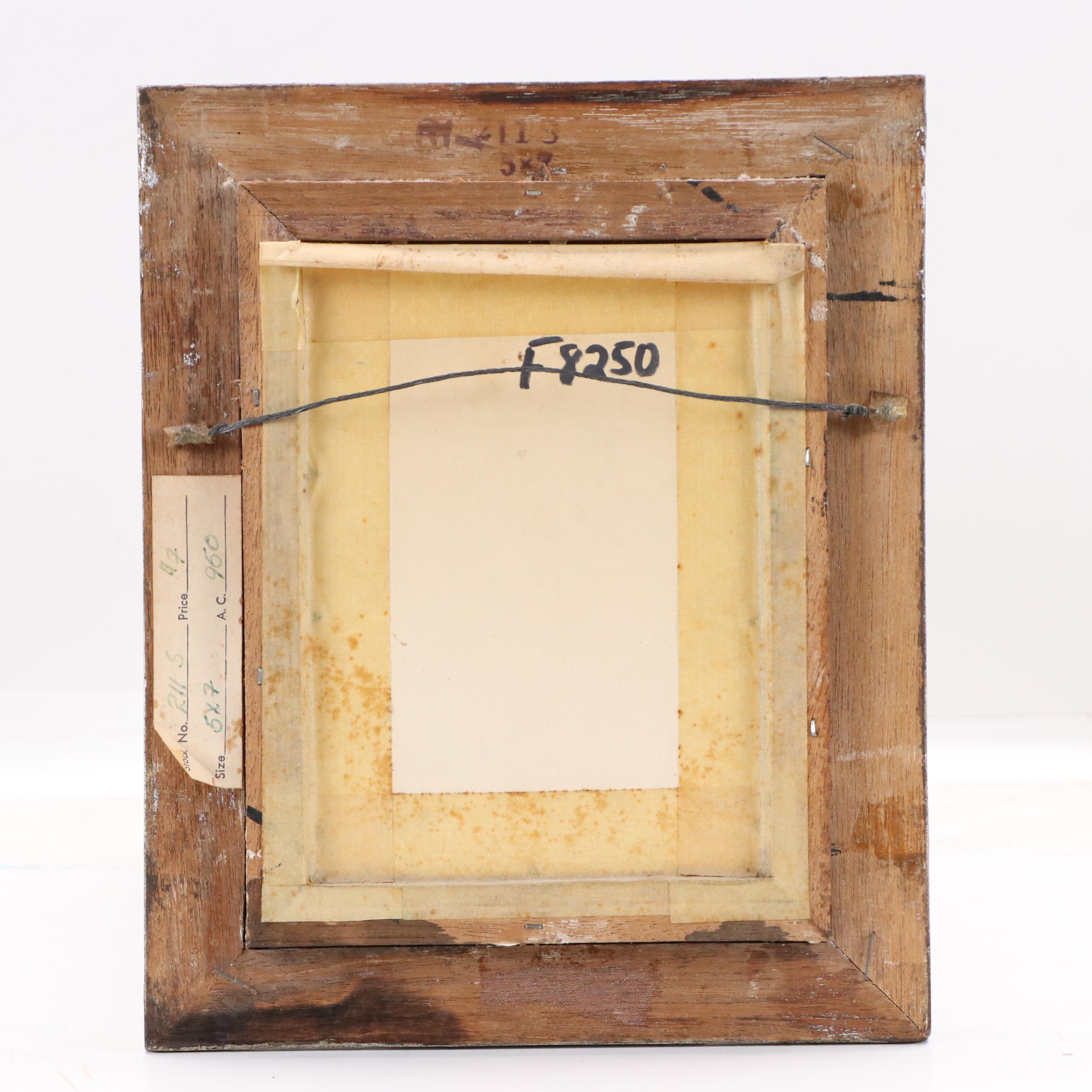 Louis Cardin Whimsical Enamel Painting on Copper