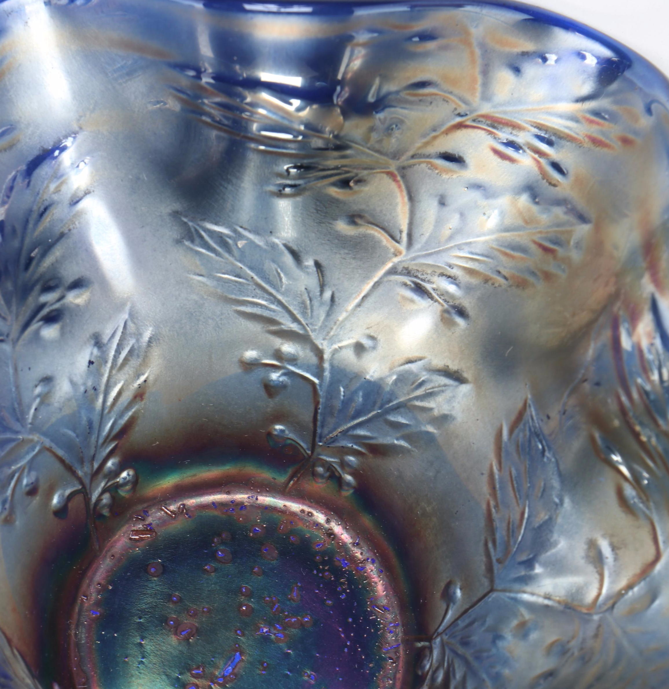 Dugan Amethyst "Question Mark" with Other Carnival Glass Bonbon Dishes