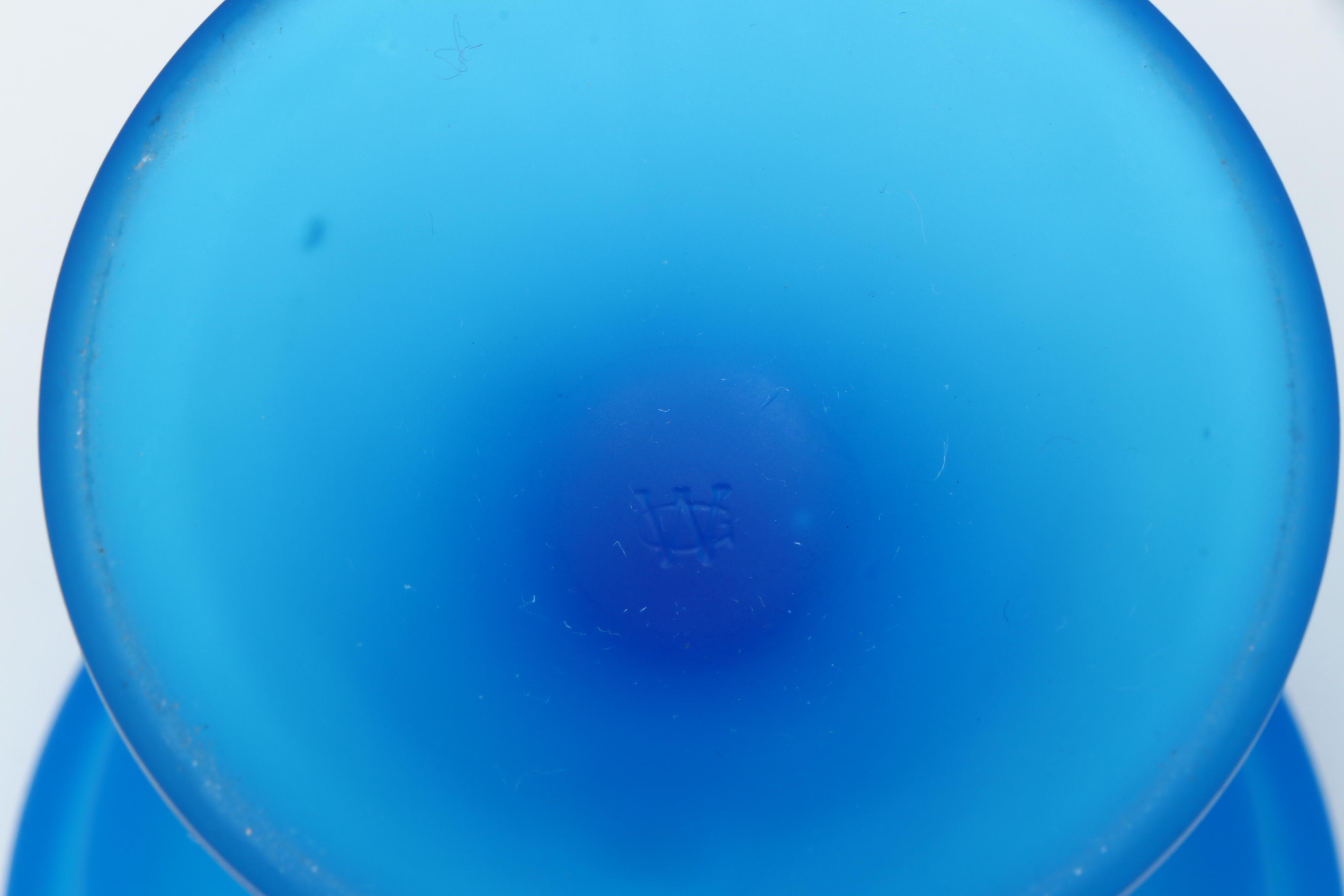 Westmoreland "Best Wishes" and Fenton Blue Satin Glass Tea Cup Fairy Lamps