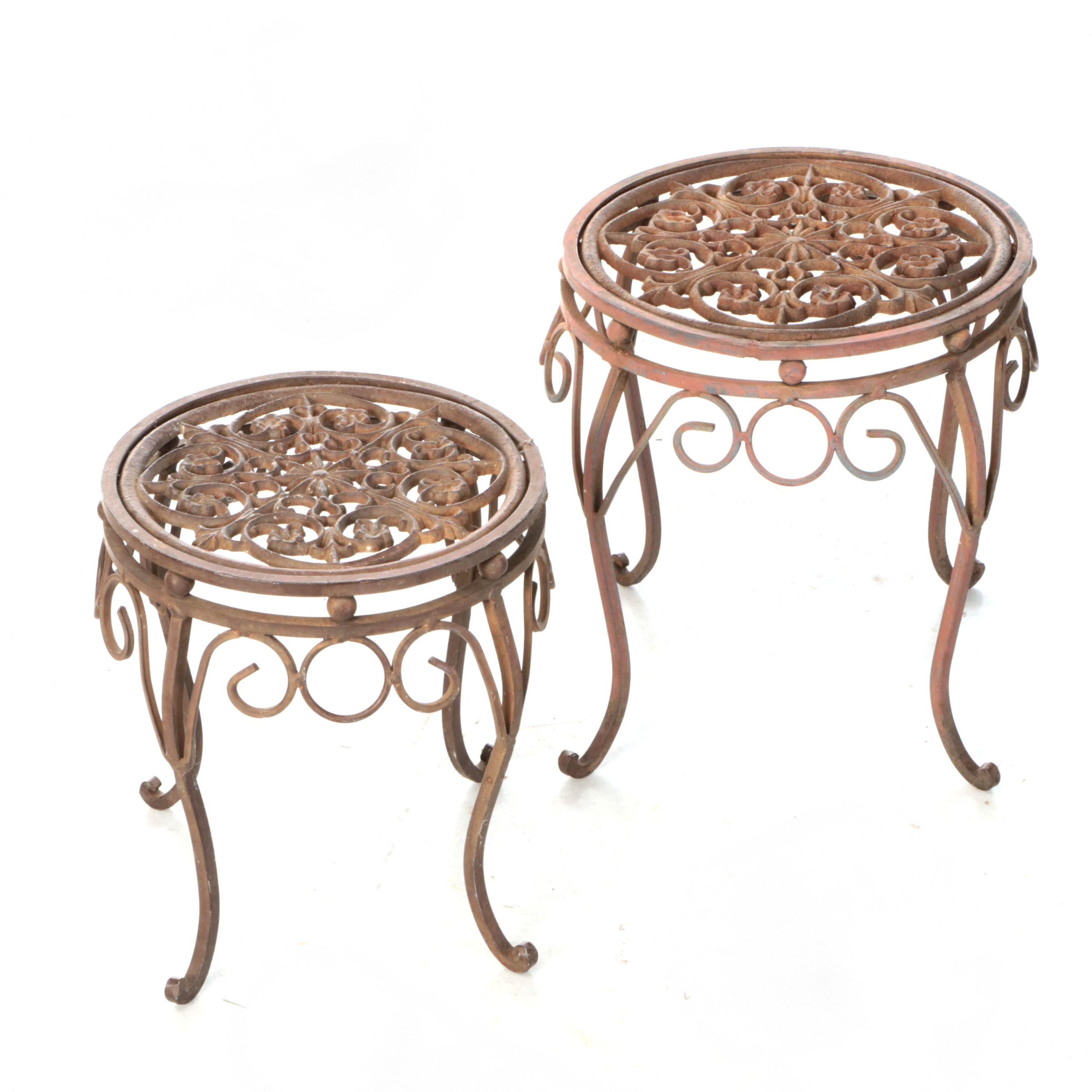 Oxidized Metal Plant Stands