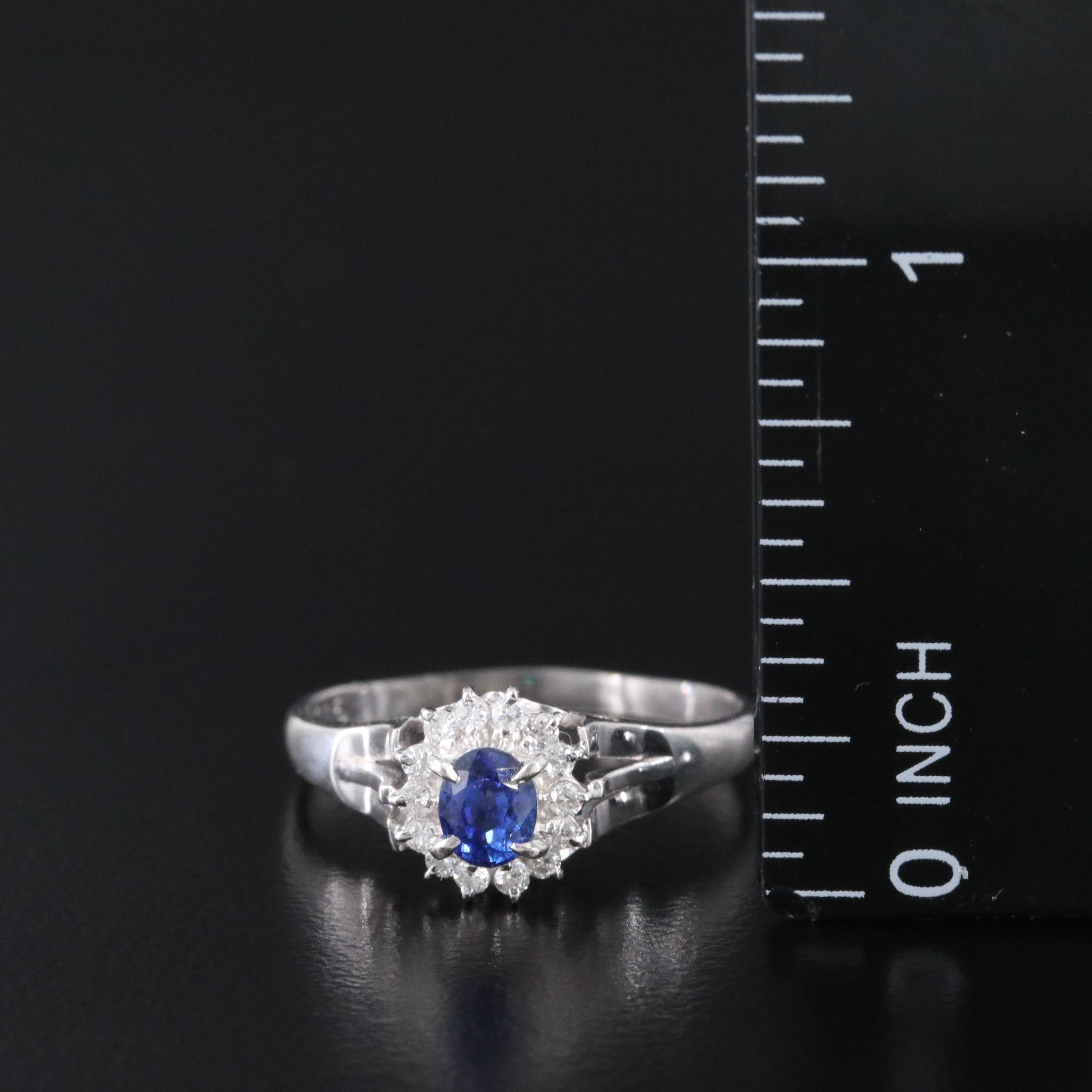 Platinum Sapphire and Diamond Ring