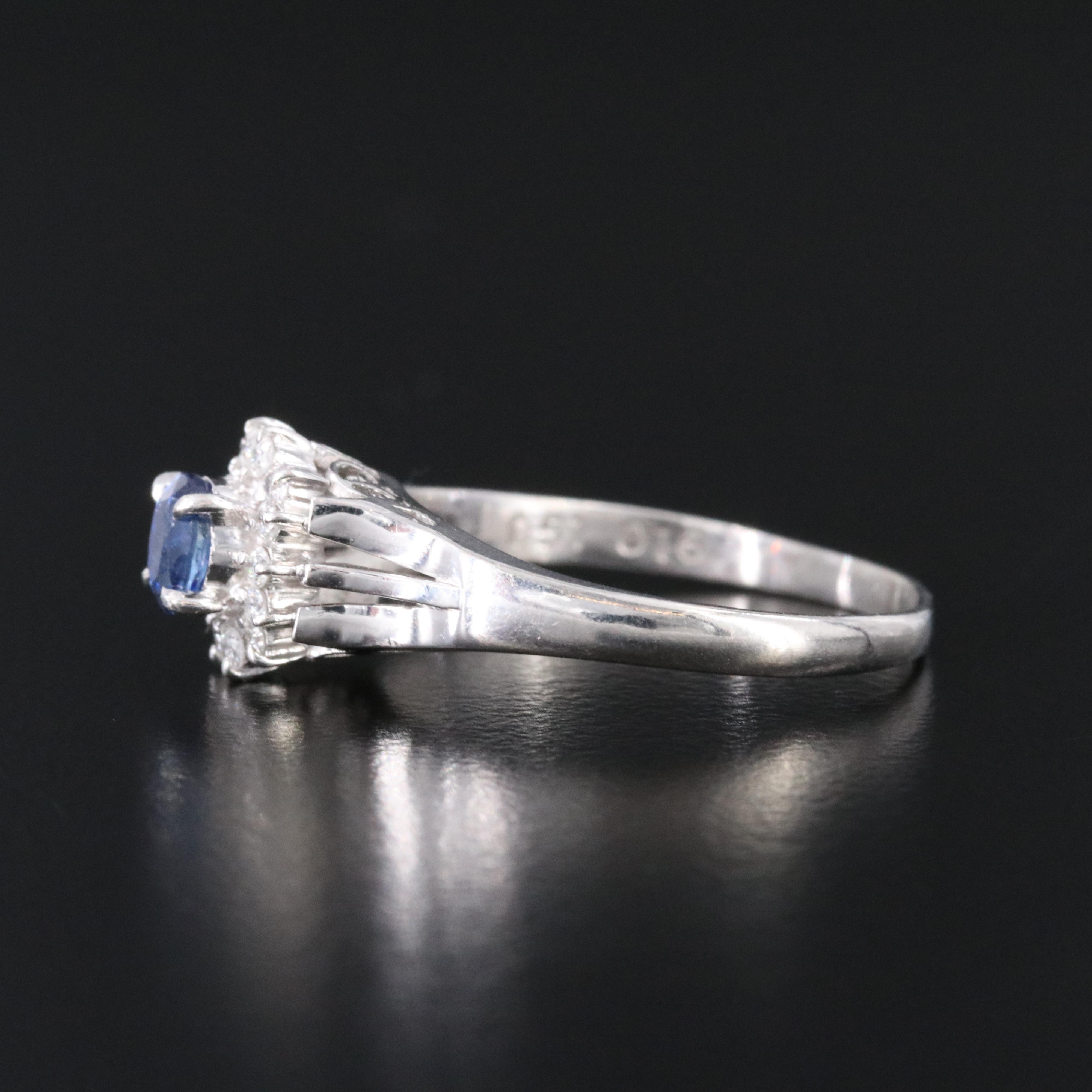 Platinum Sapphire and Diamond Ring