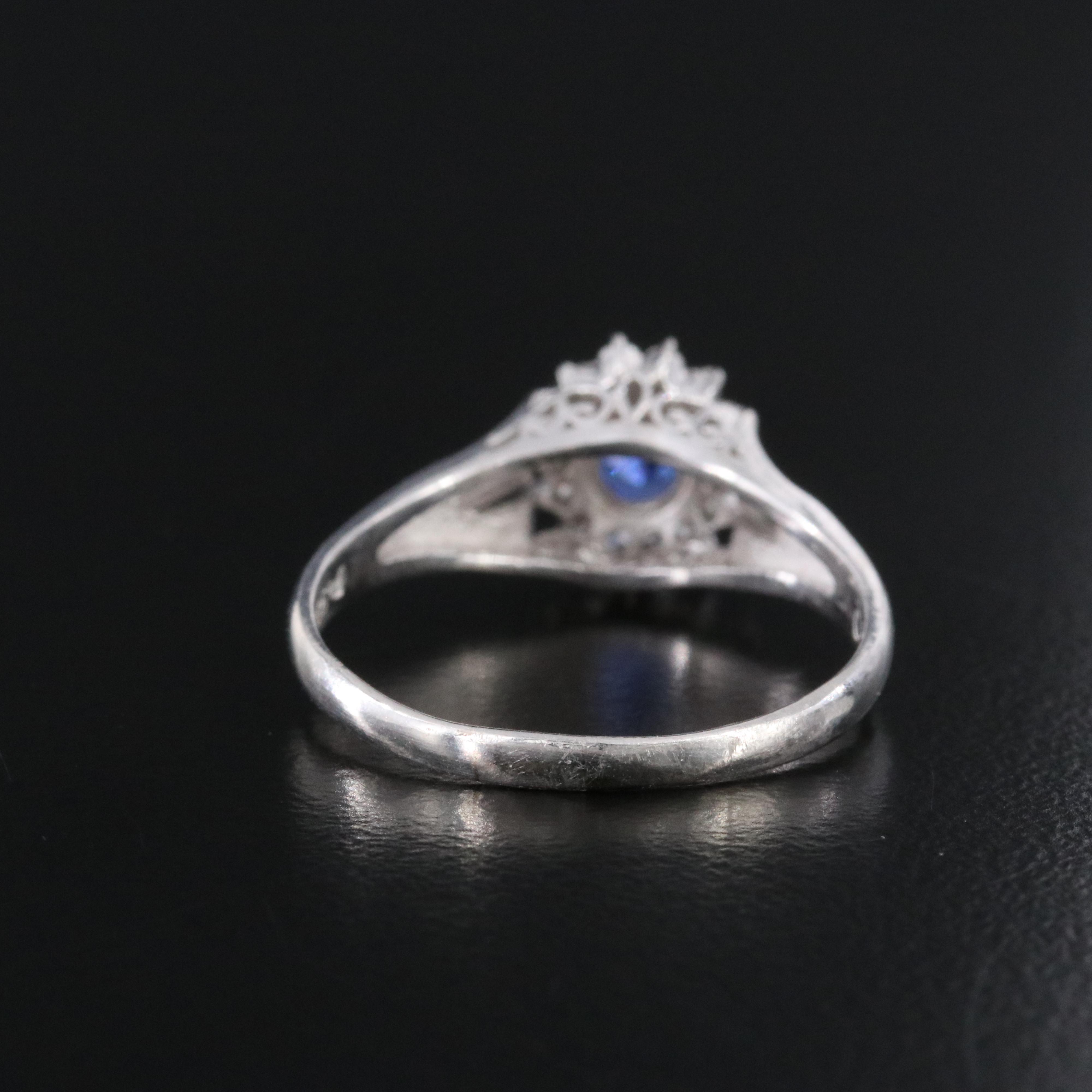 Platinum Sapphire and Diamond Ring