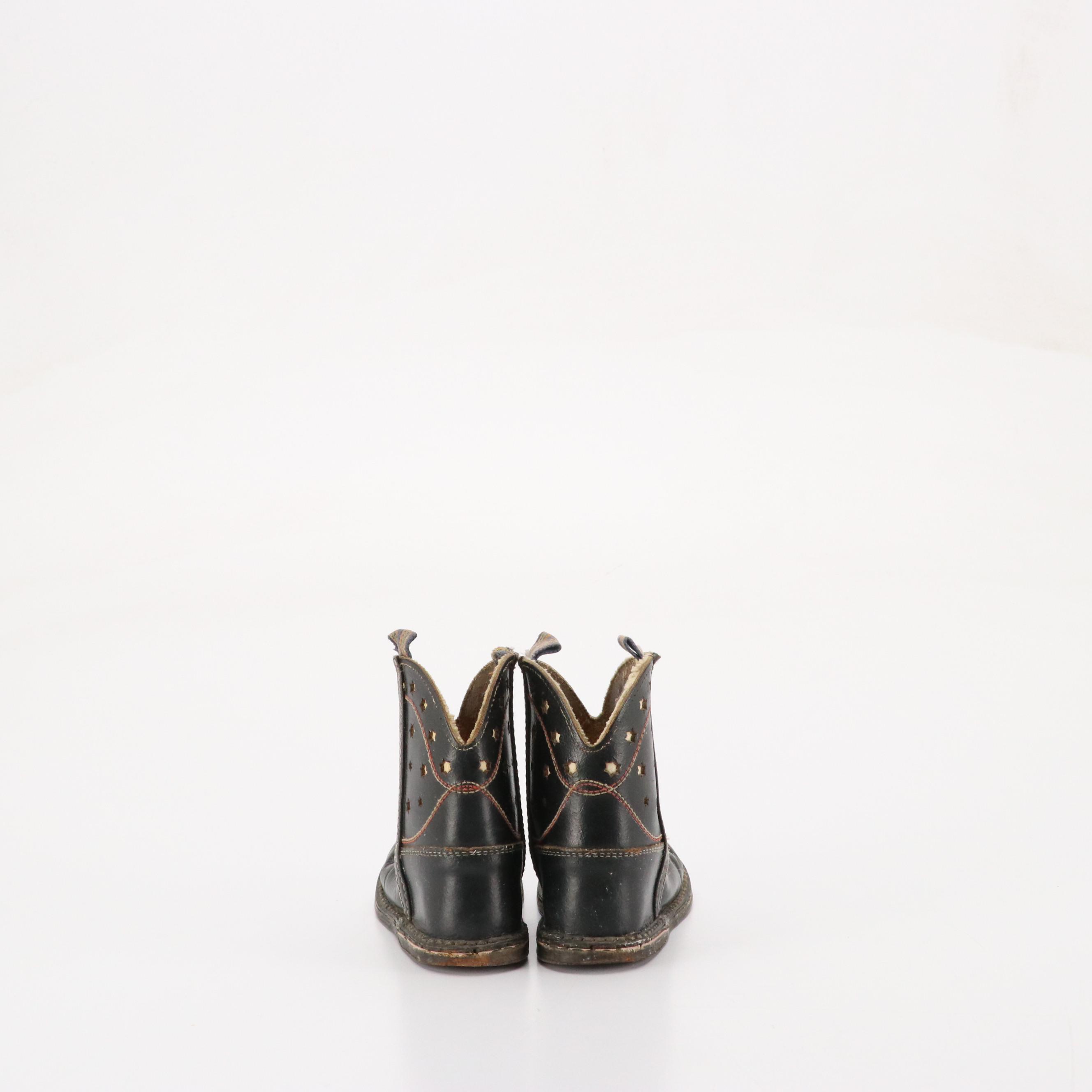 Children's Vintage Leather Western Boots with Infant Moccasin Slippers