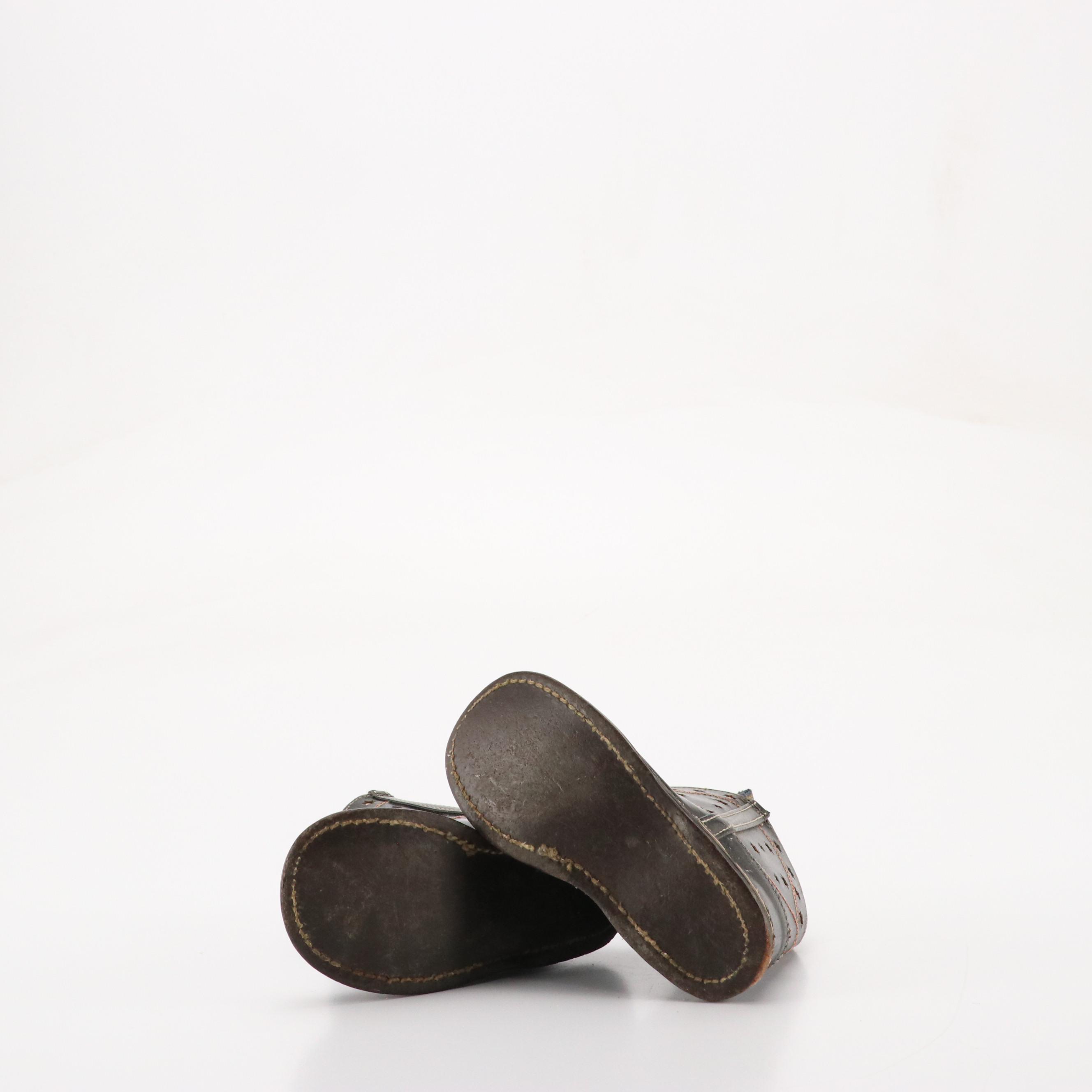 Children's Vintage Leather Western Boots with Infant Moccasin Slippers