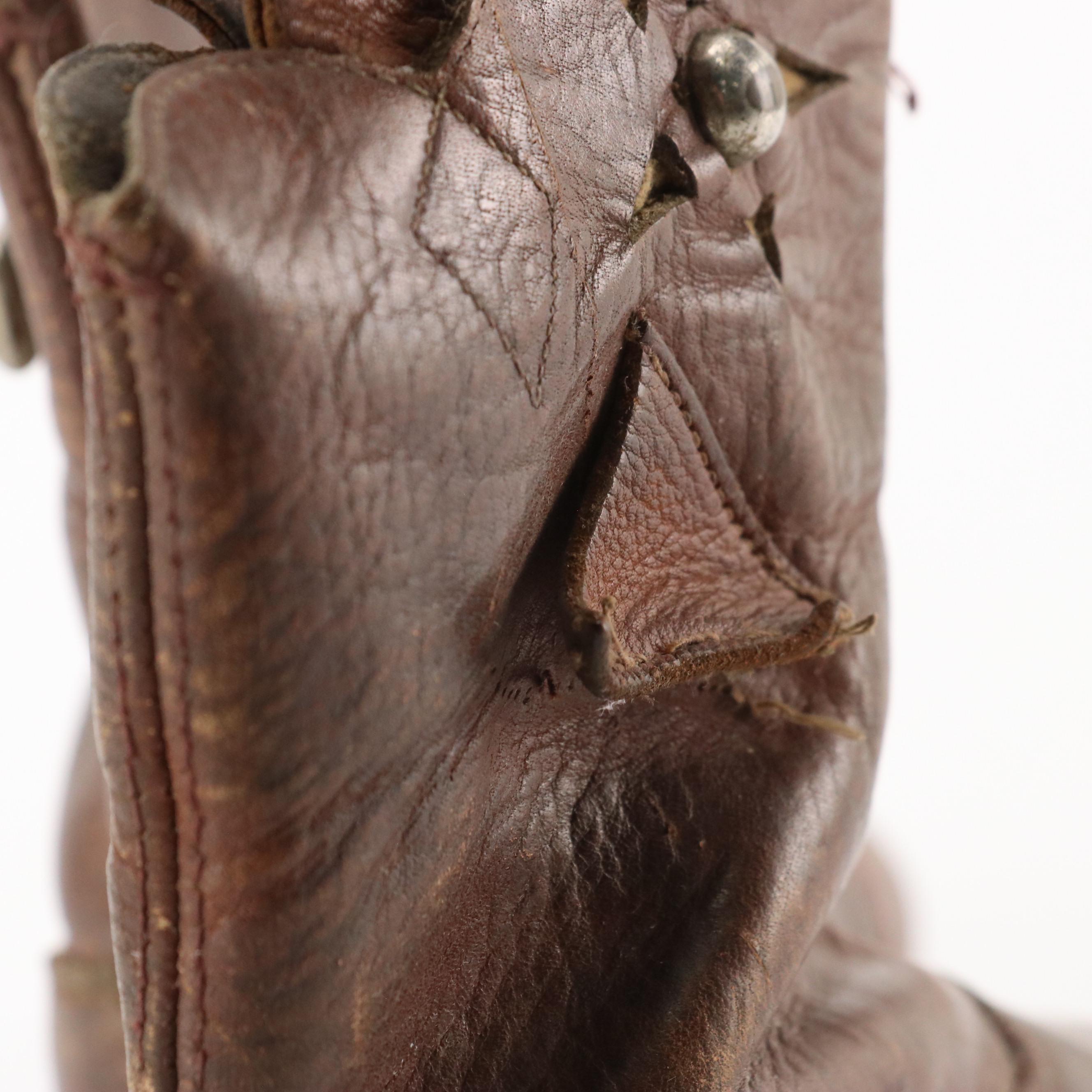 Children's Vintage Leather Western Boots with Infant Moccasin Slippers