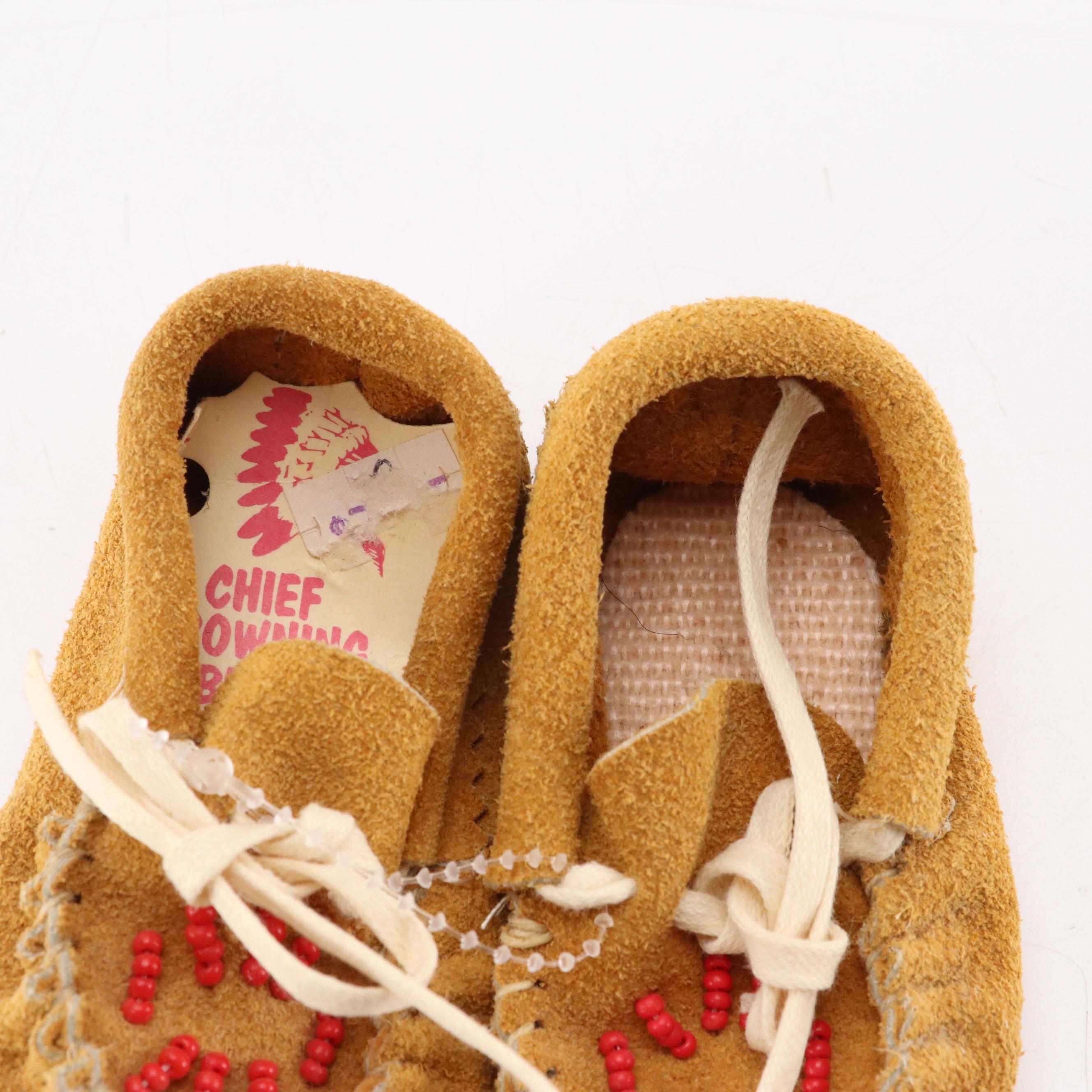 Children's Vintage Leather Western Boots with Infant Moccasin Slippers