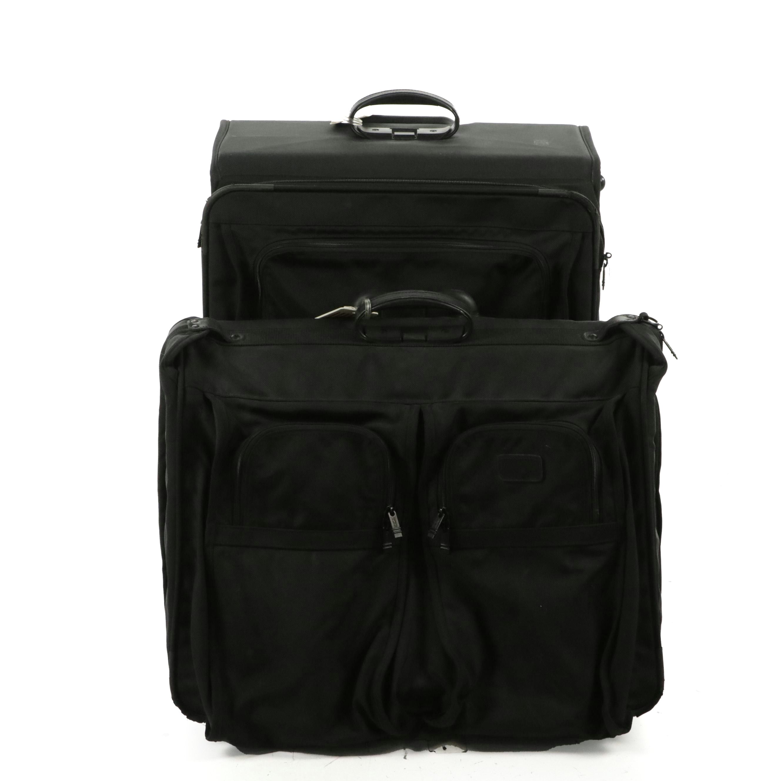 Tumi Two-Wheel Expandable Garment Bag and Large Suitcase in Black