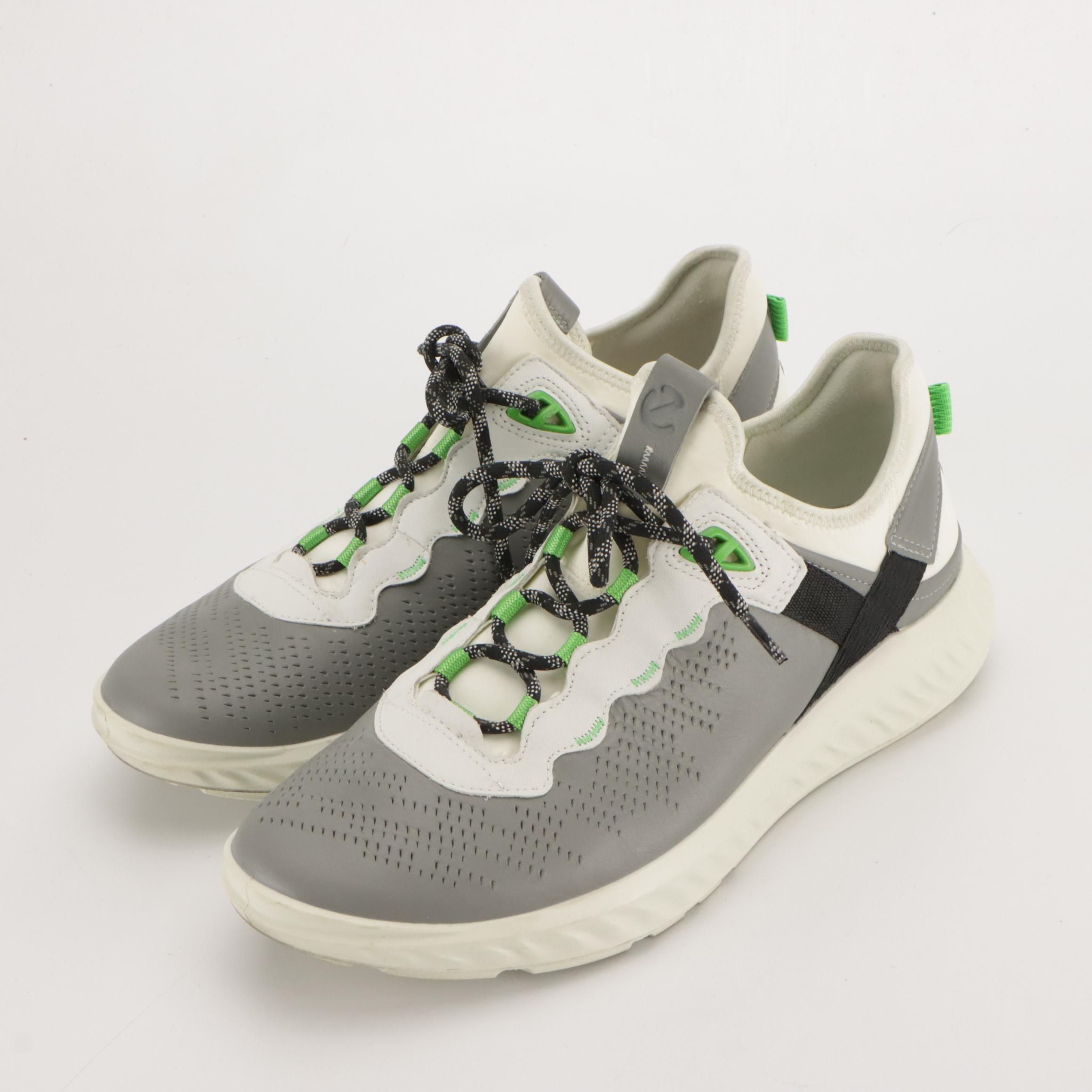 Men's Ecco St. 1 Lite Sneaker in Wild Dove/White Leather