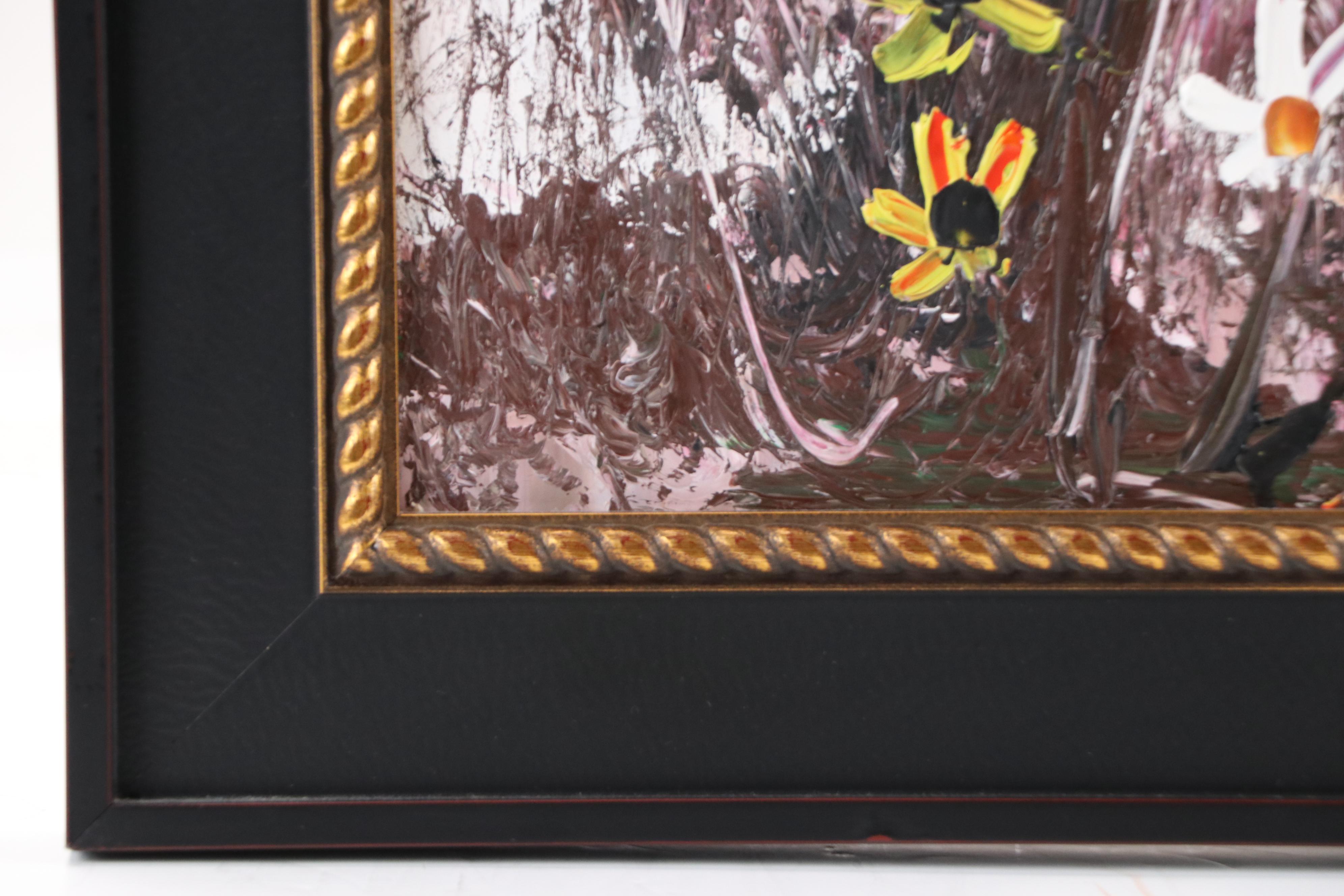 Morris Katz Floral Landscape Acrylic Painting, 1973