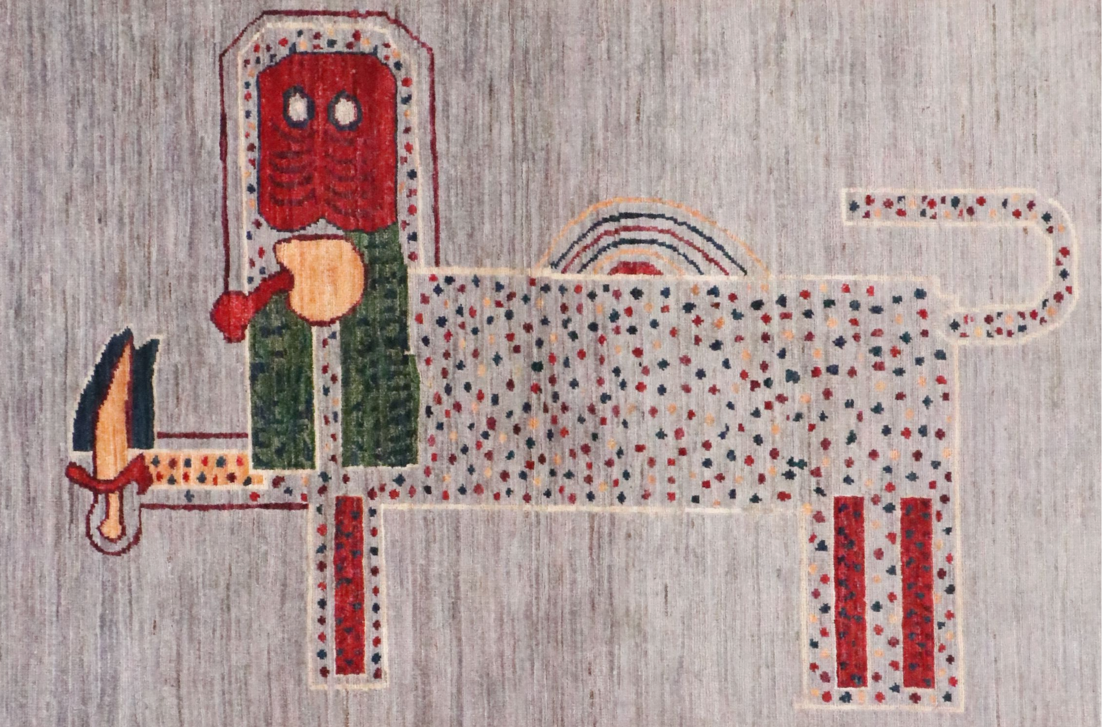 3'2 x 4'10 Hand-Knotted Northwest Persian Pictorial Accent Rug