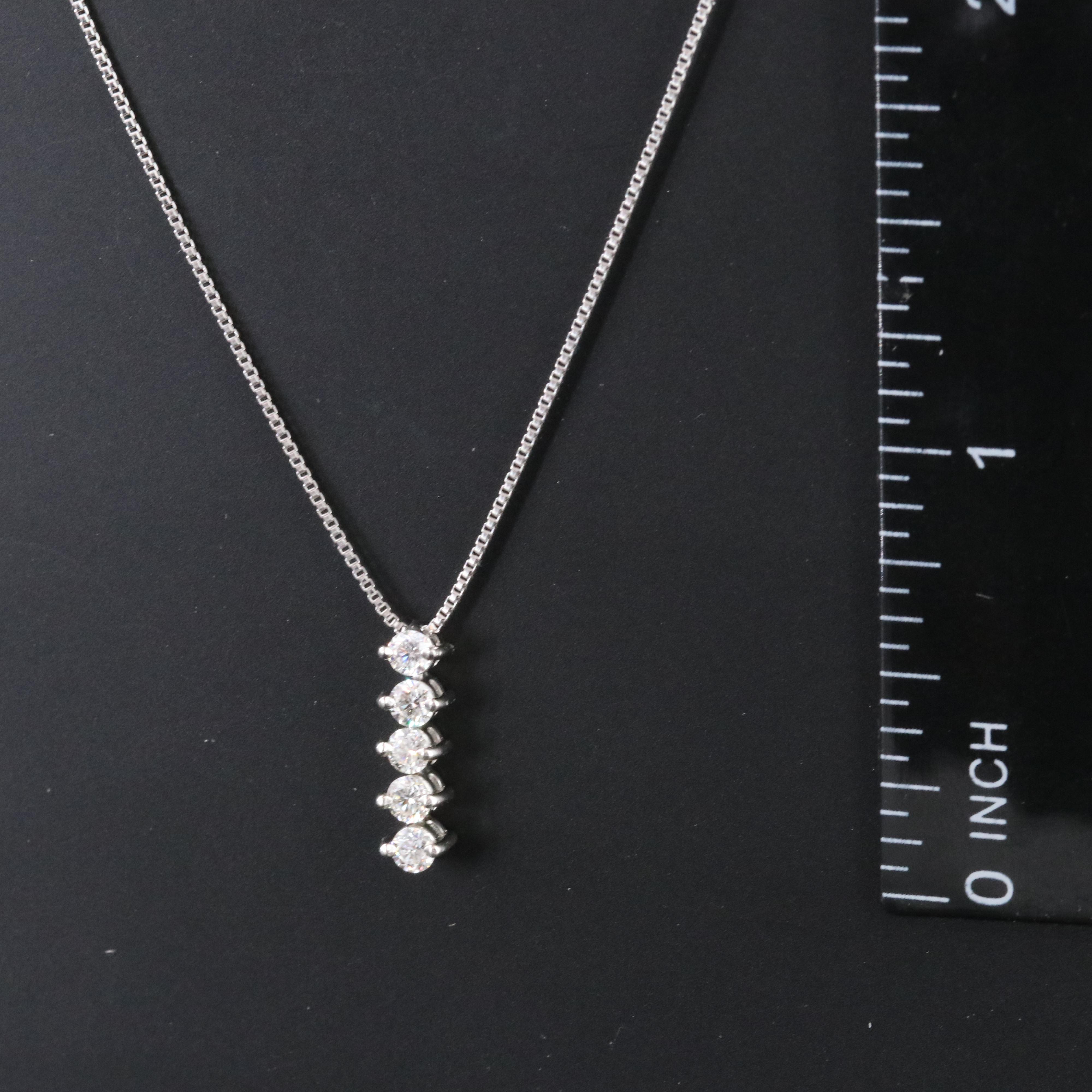 Platinum 0.30 CTW Diamond Pendant Necklace