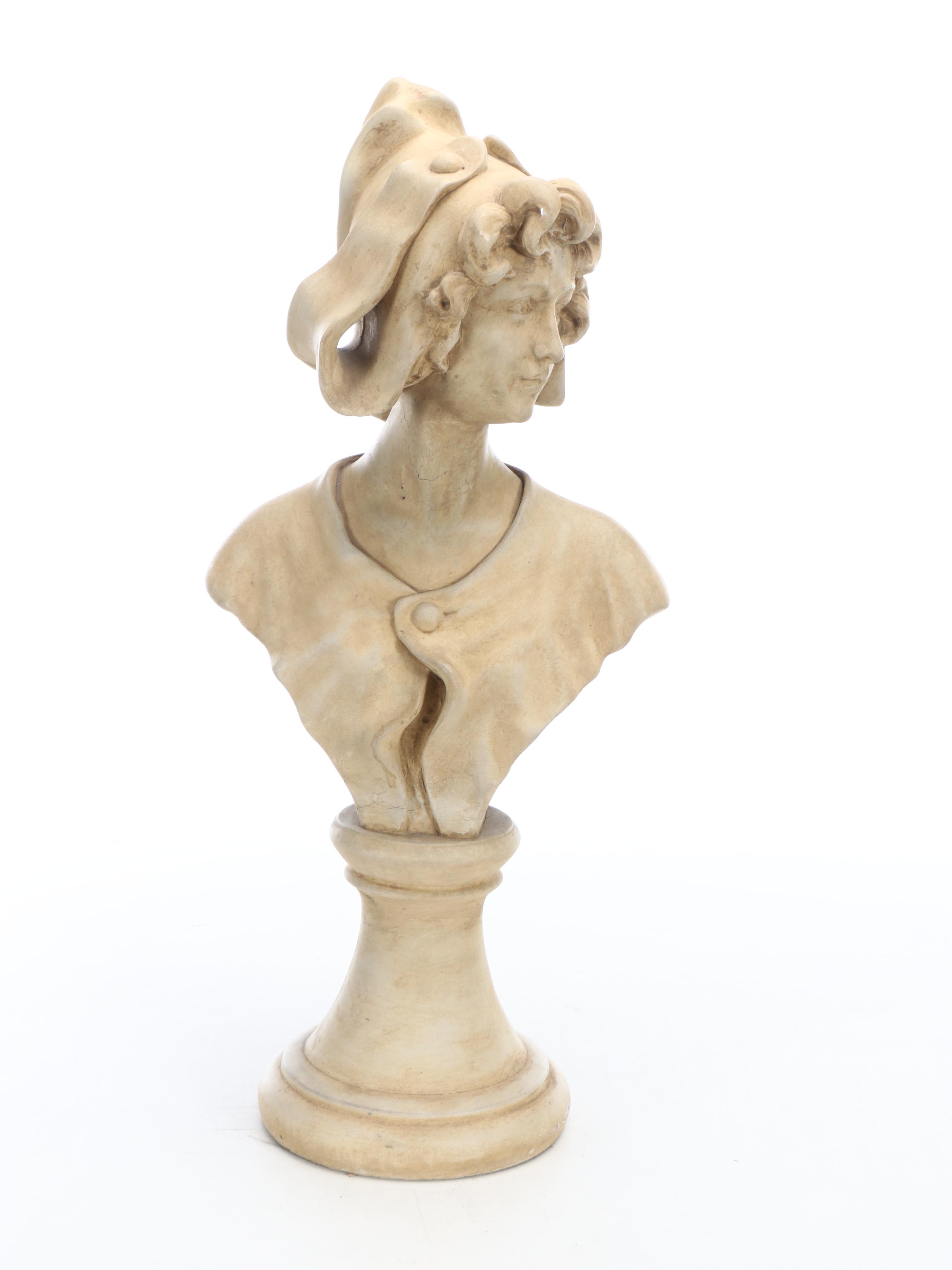 Brookfield Co. Bust with Chalkware Pedestal