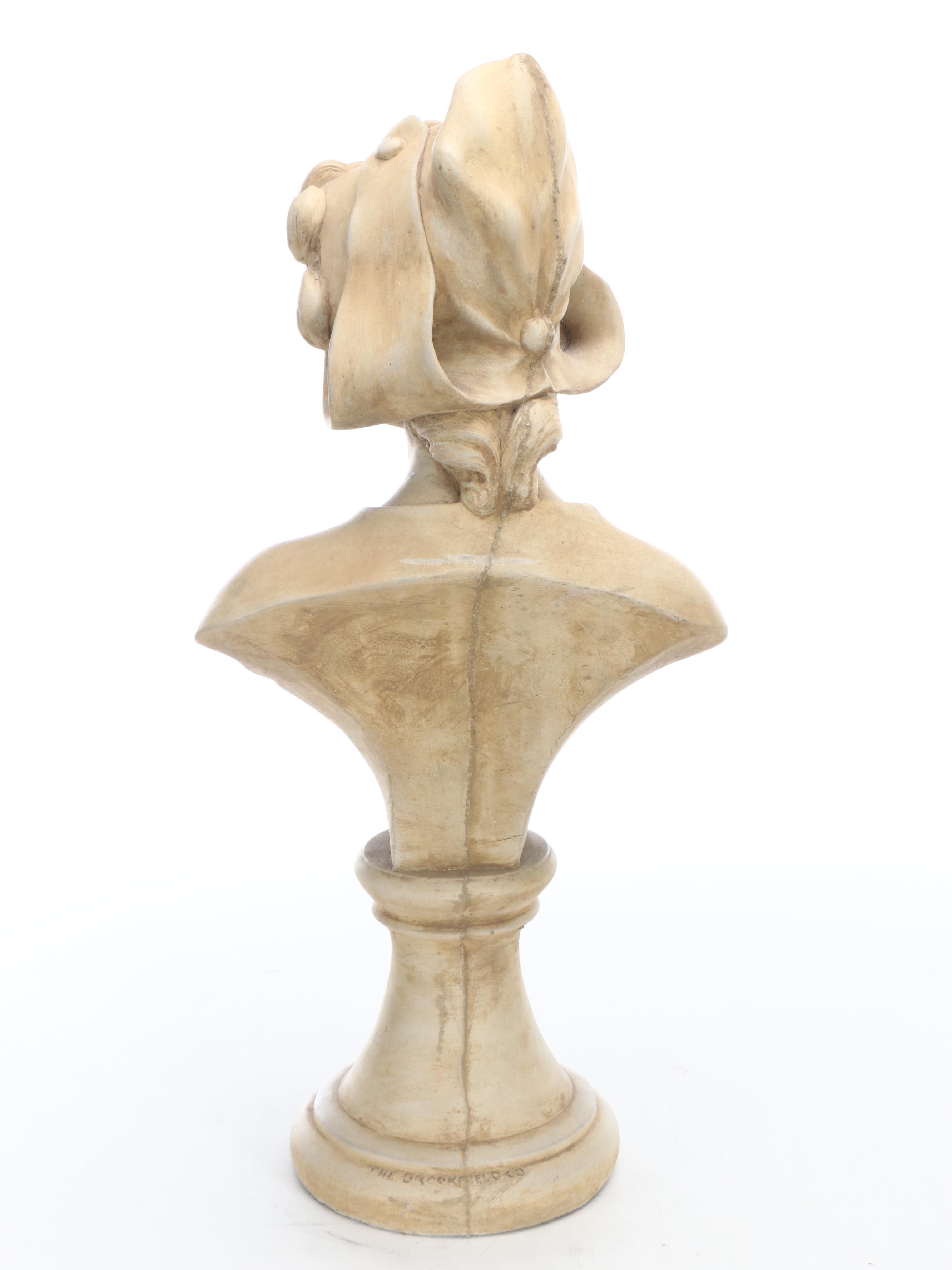 Brookfield Co. Bust with Chalkware Pedestal