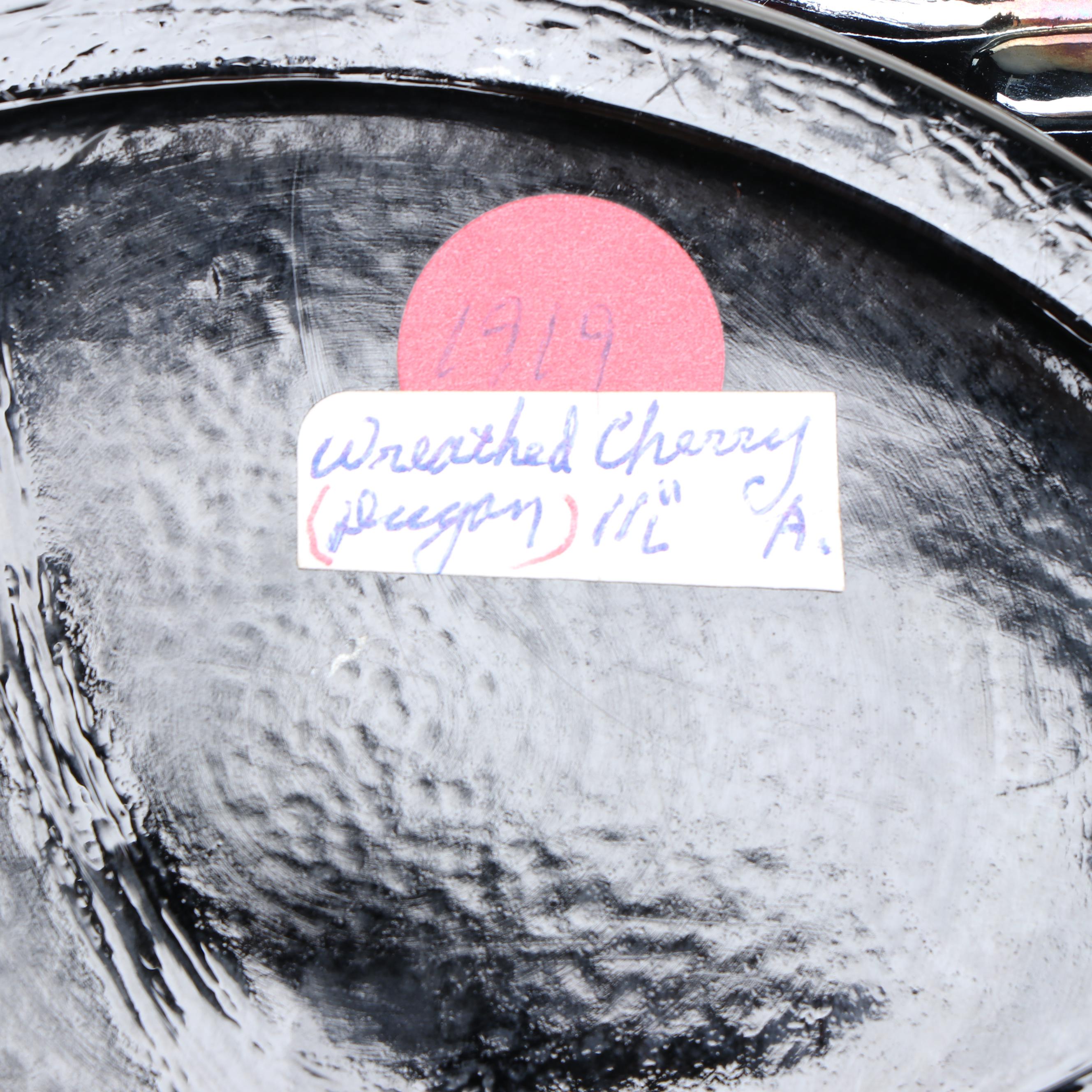 Dugan "Wreathed Cherry" Cobalt Carnival Glass Berry Bowl Set