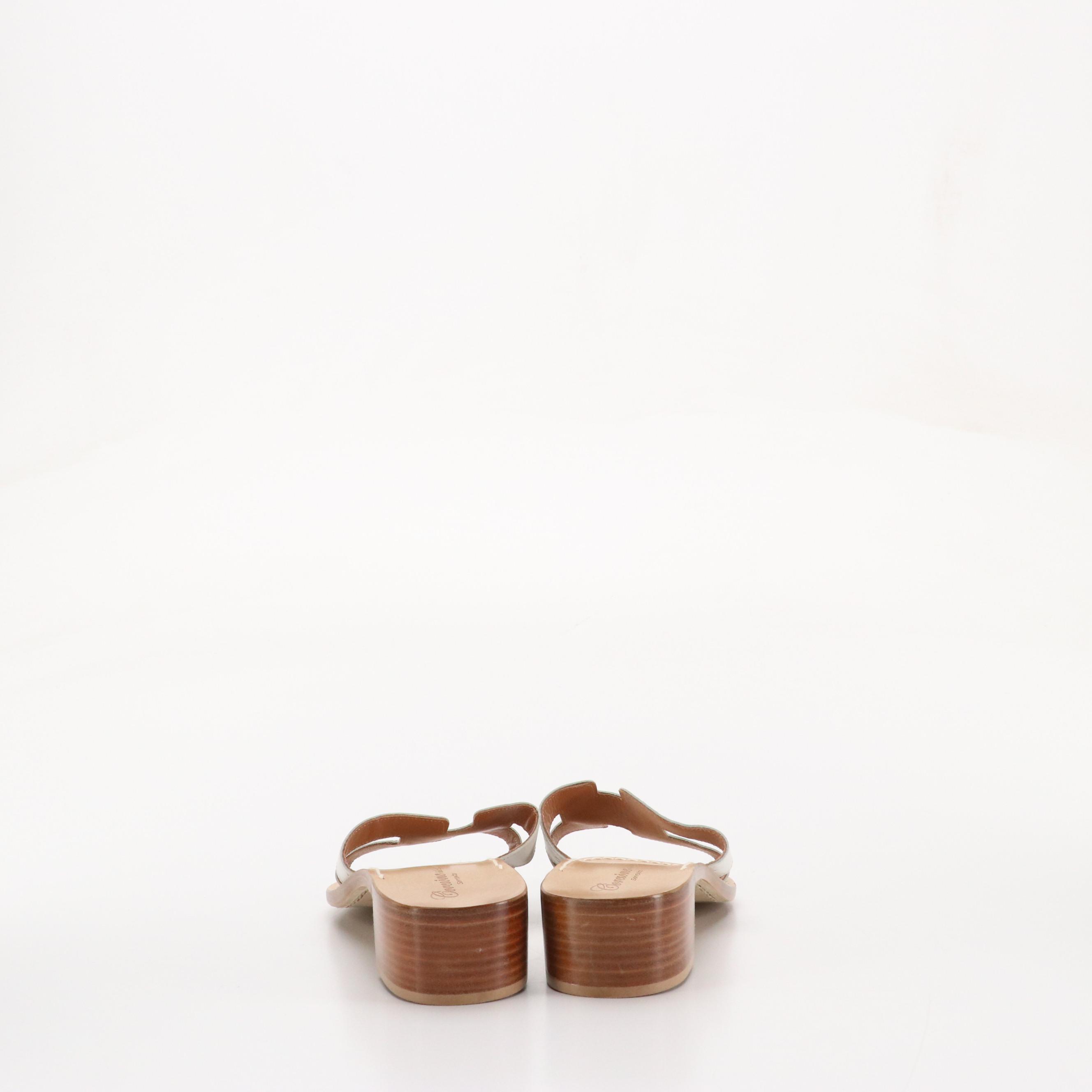 Salvatore Ferragamo Black Patent Leather Sandal, Corcione Ostrich Leather Sandal