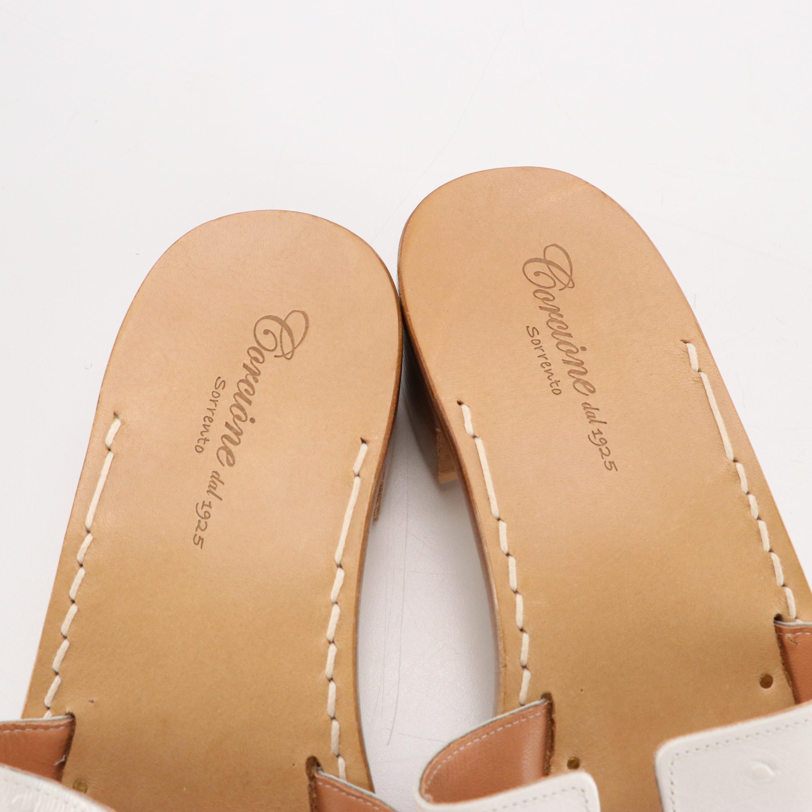 Salvatore Ferragamo Black Patent Leather Sandal, Corcione Ostrich Leather Sandal