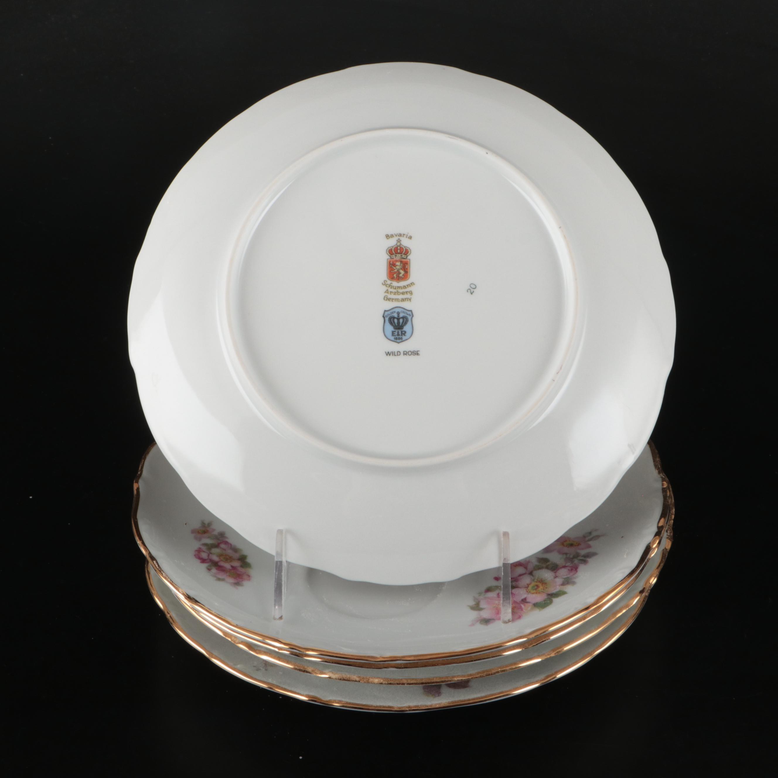 Schumann "Wild Rose" and Shelly Snack Plates and Tableware