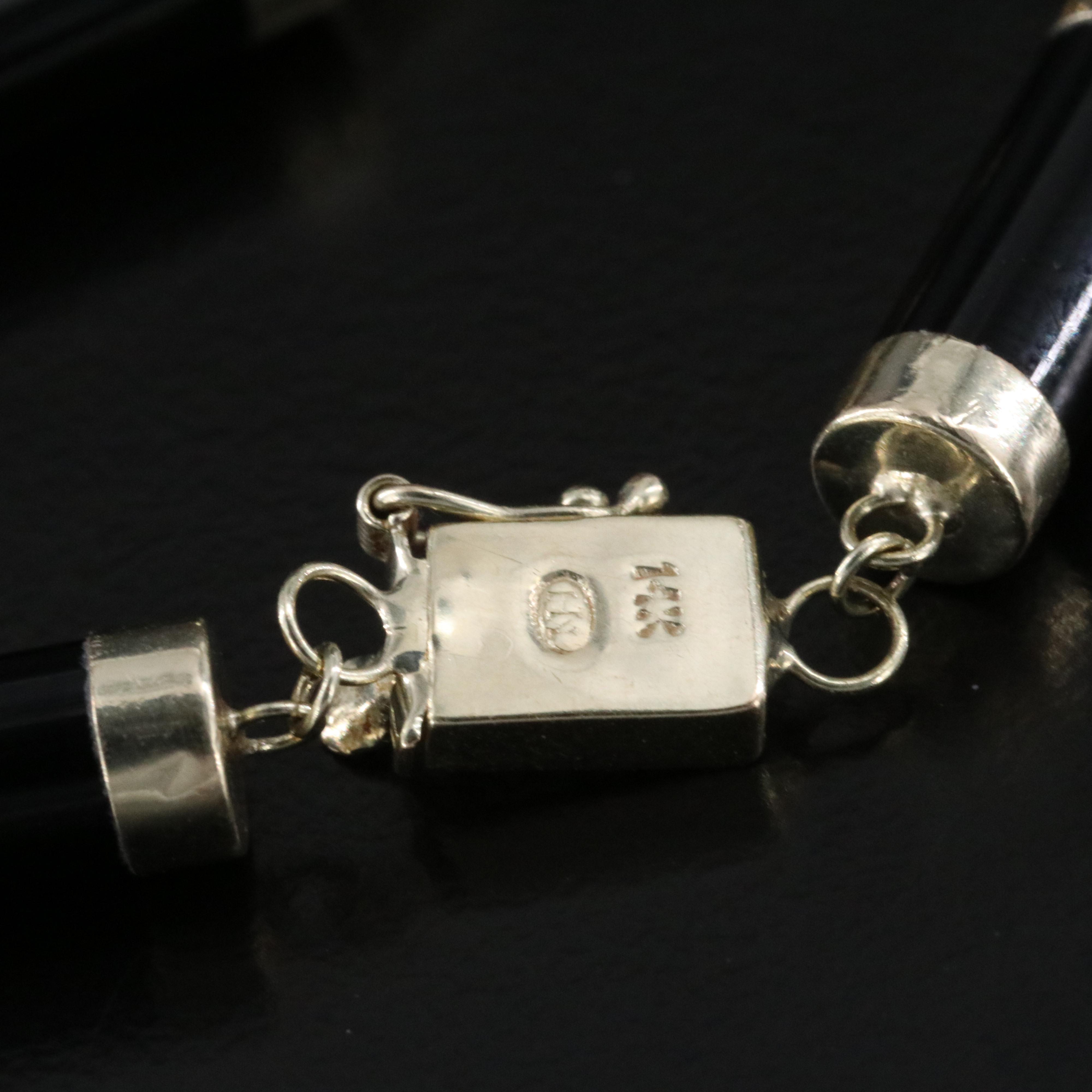 14K Black Onyx Link Necklace