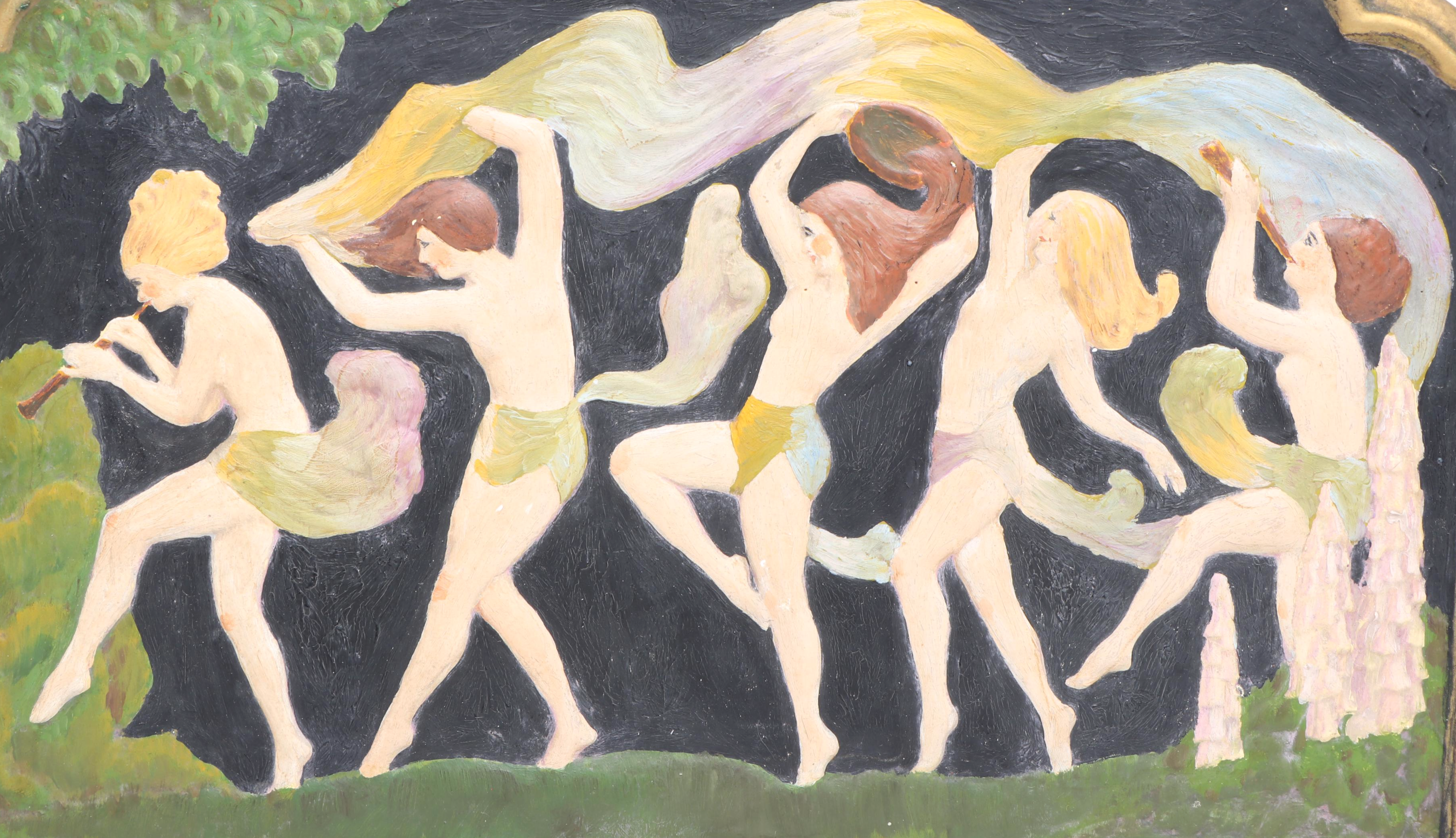 Art Deco Cast Plaster Bas-Relief of Dancing Nymphs