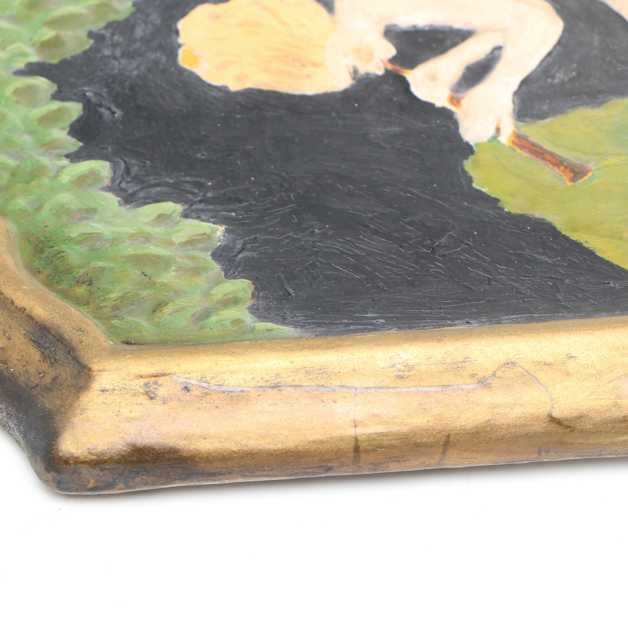 Art Deco Cast Plaster Bas-Relief of Dancing Nymphs