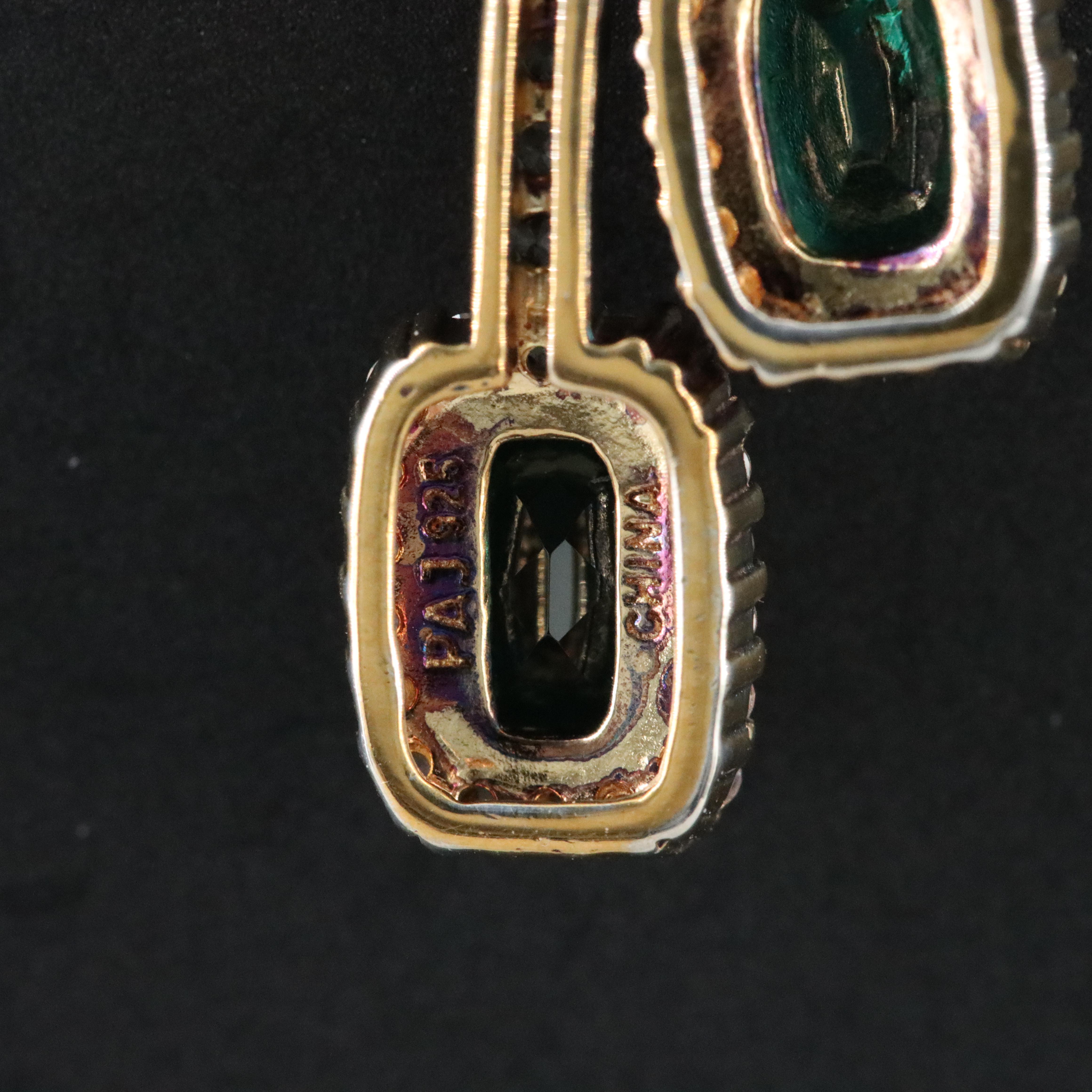 Sterling Emerald and Sapphire Pendant