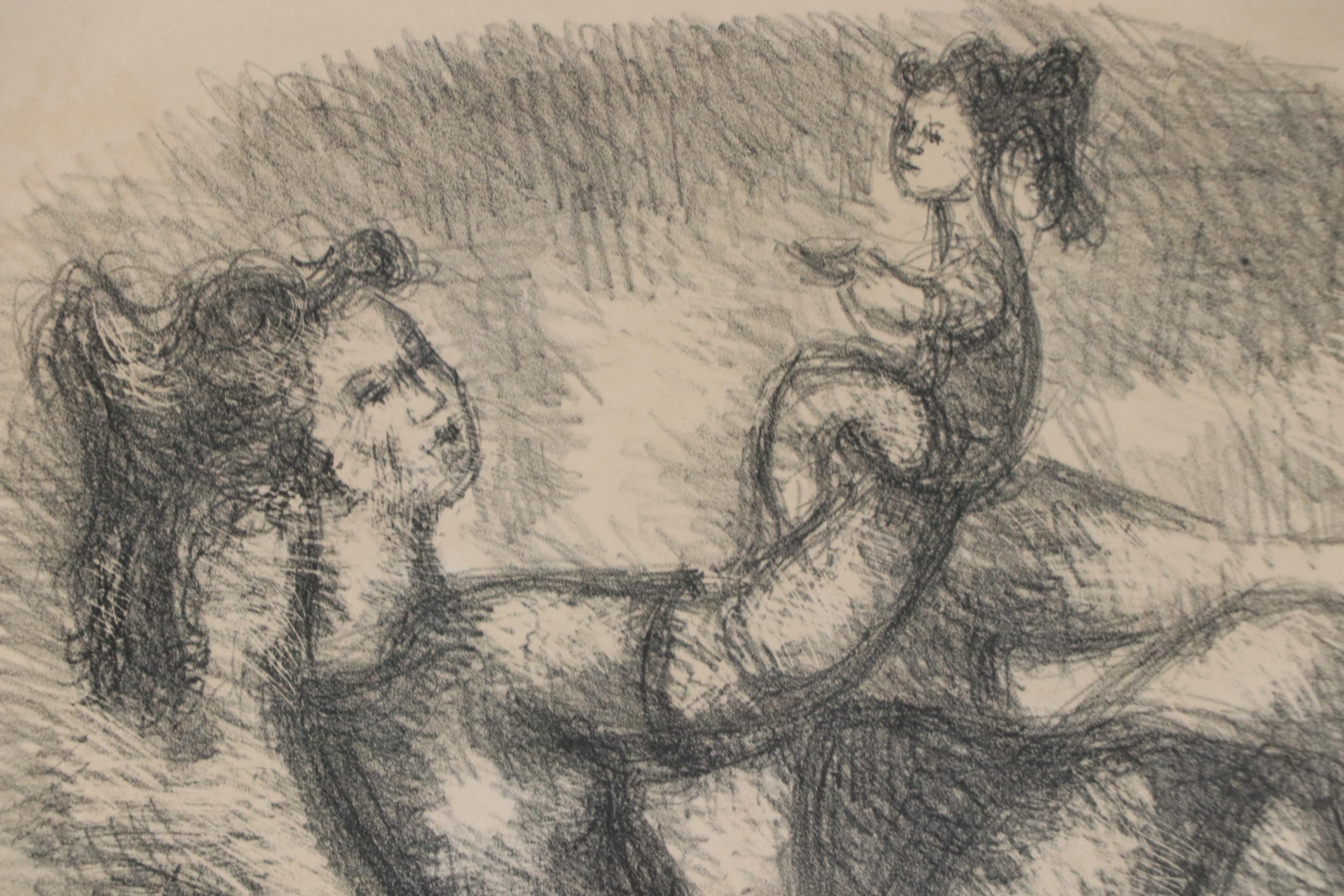 Chaim Gross Lithograph "Balancing"