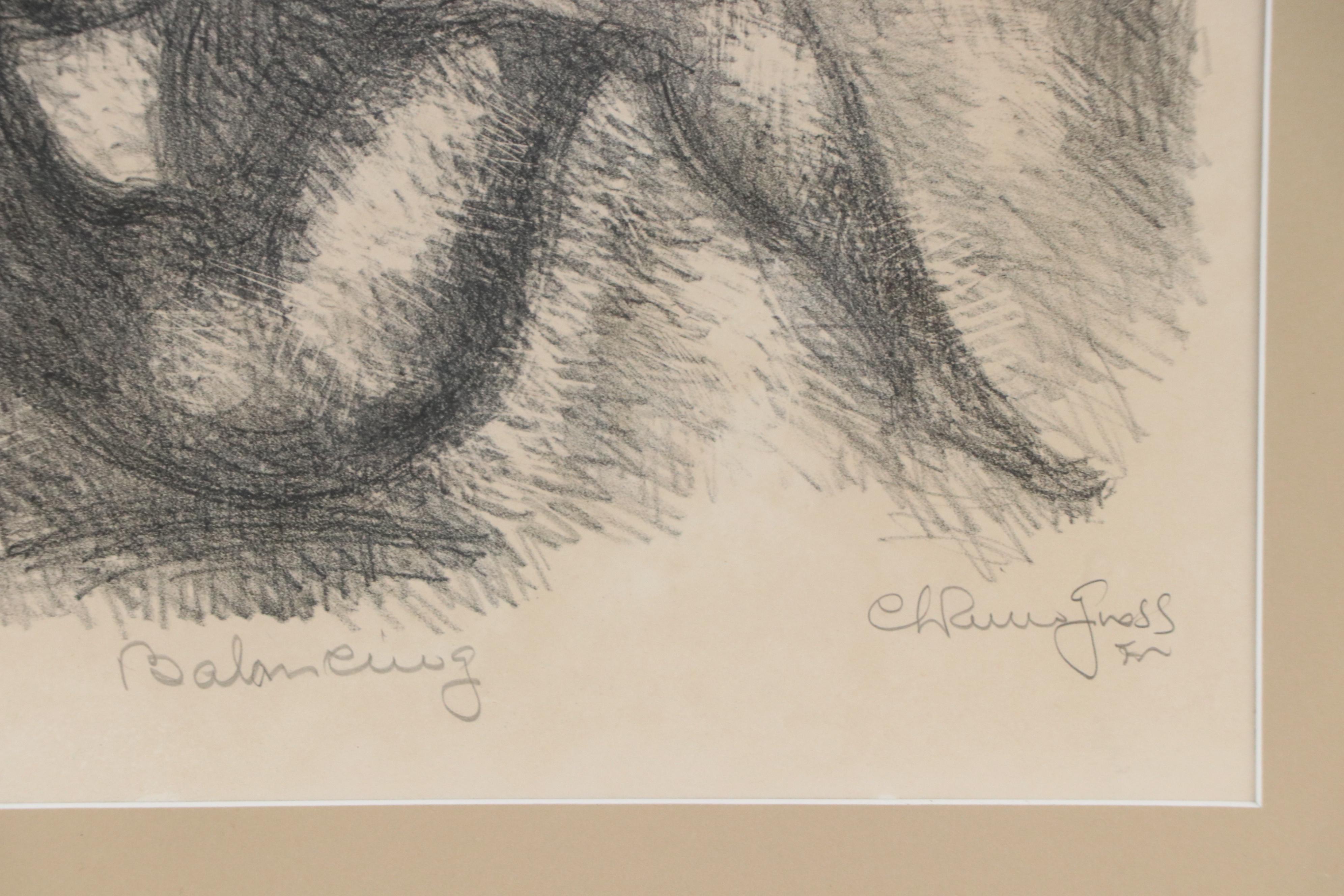 Chaim Gross Lithograph "Balancing"